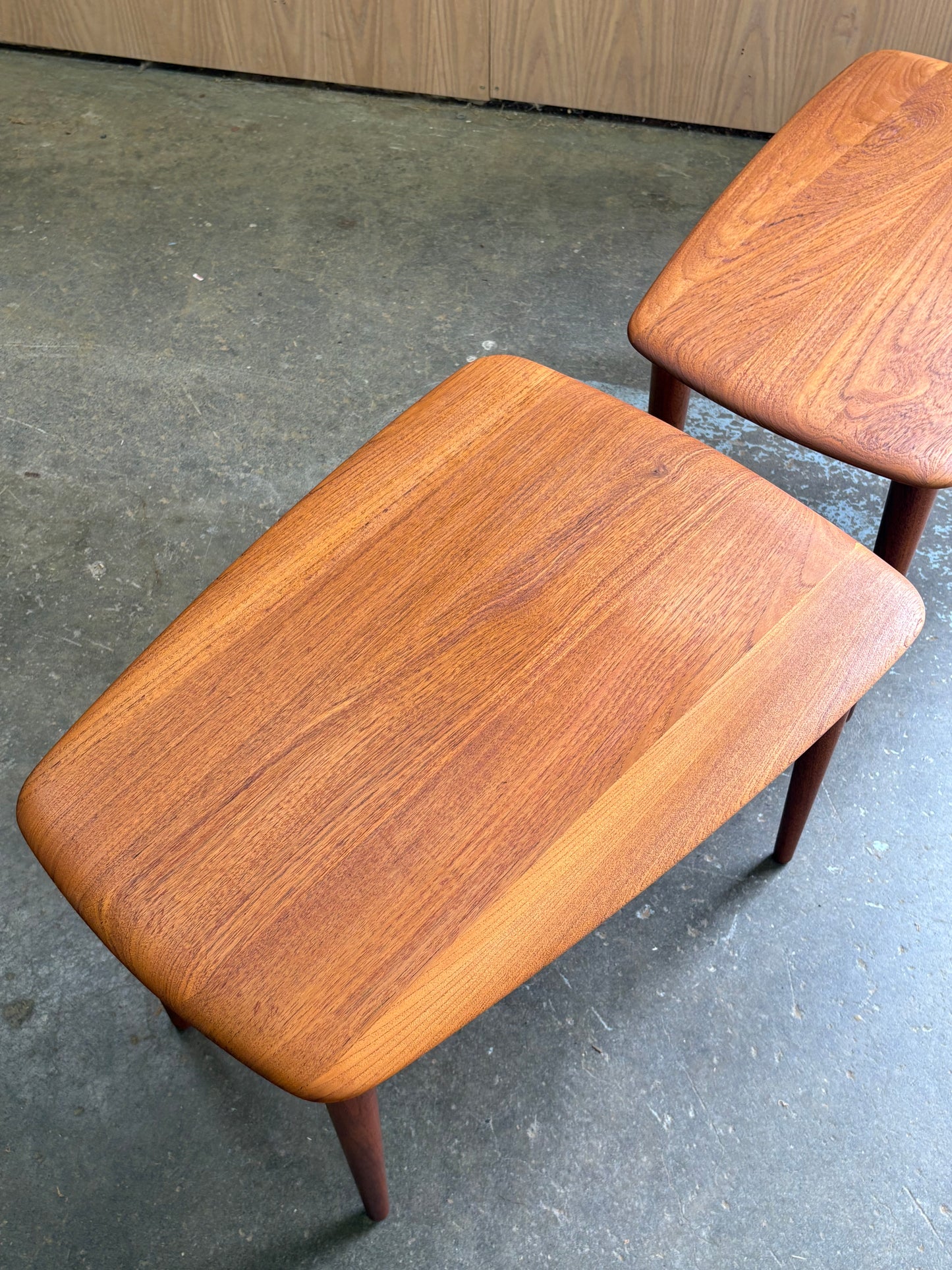 Pair of 1960s Solid Teak End Tables by Peter Hvidt for France & Son