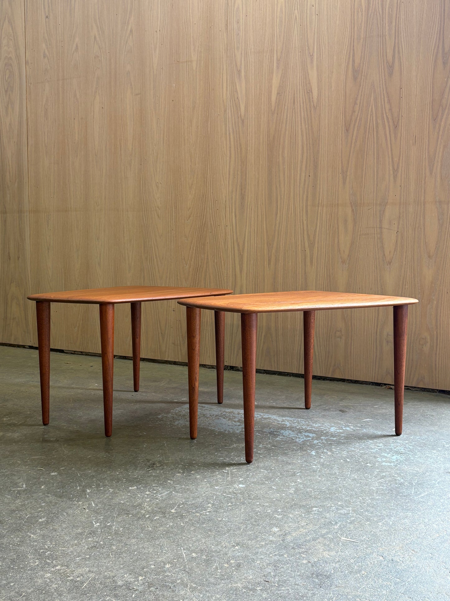 Pair of 1960s Solid Teak End Tables by Peter Hvidt for France & Son