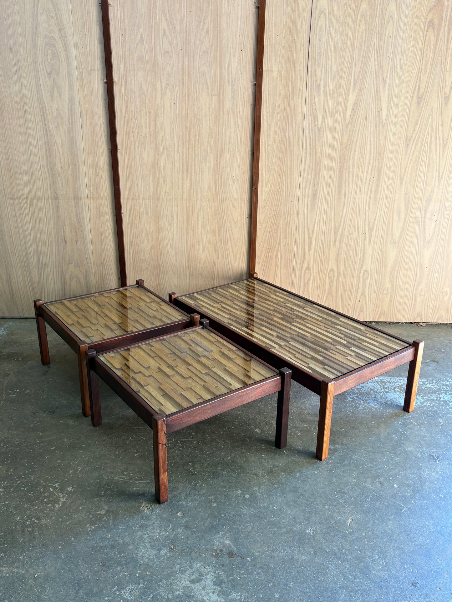 Pair of 1970s Brazilian Hardwood Side  End Tables by Percival Lafer