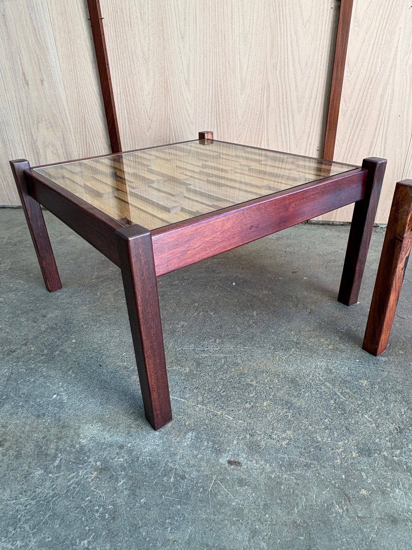 Pair of 1970s Brazilian Hardwood Side  End Tables by Percival Lafer