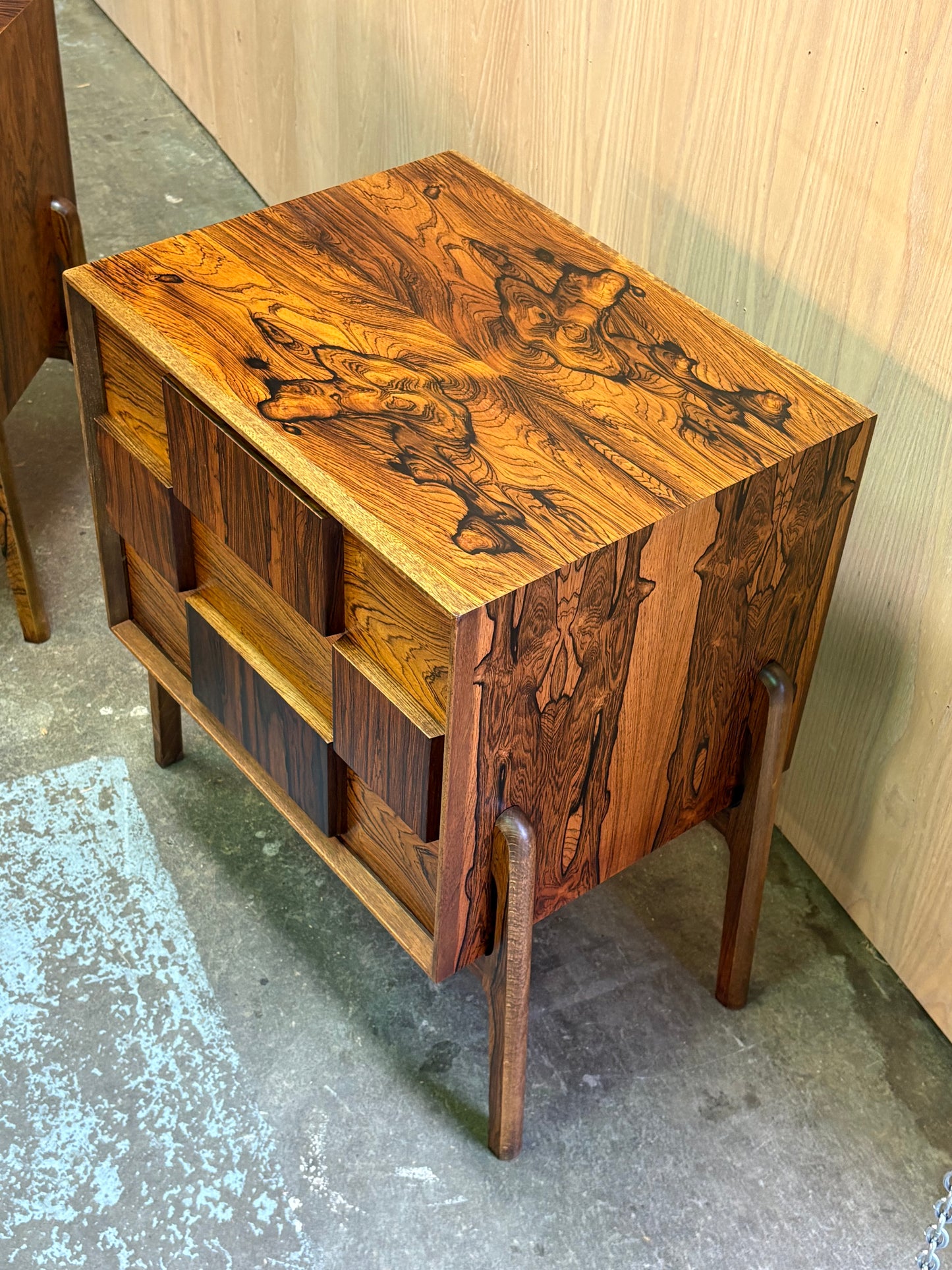 Pair of Brazilian Rosewood Nightstands by Jørgen Clausen for Brande Møbelfabrik