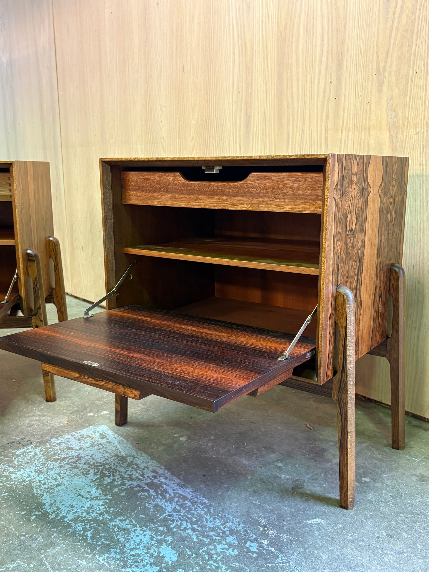 Pair of Brazilian Rosewood Nightstands by Jørgen Clausen for Brande Møbelfabrik