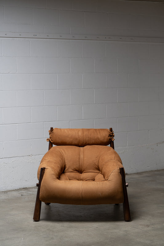 Percival Lafer MP-81 Lounge Chair in Nubuck and Jatoba, Brazil, 1970s