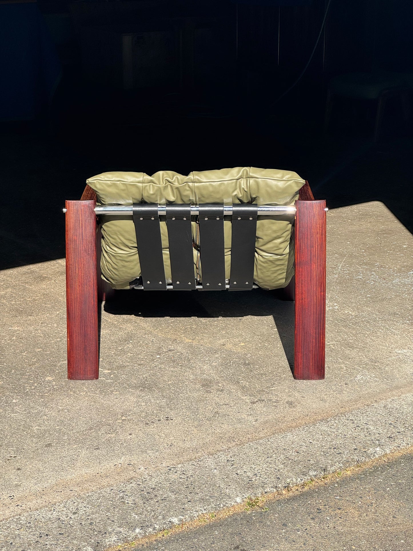 1970s MP 129 Lounge Chair by Percival Lafer in green leather