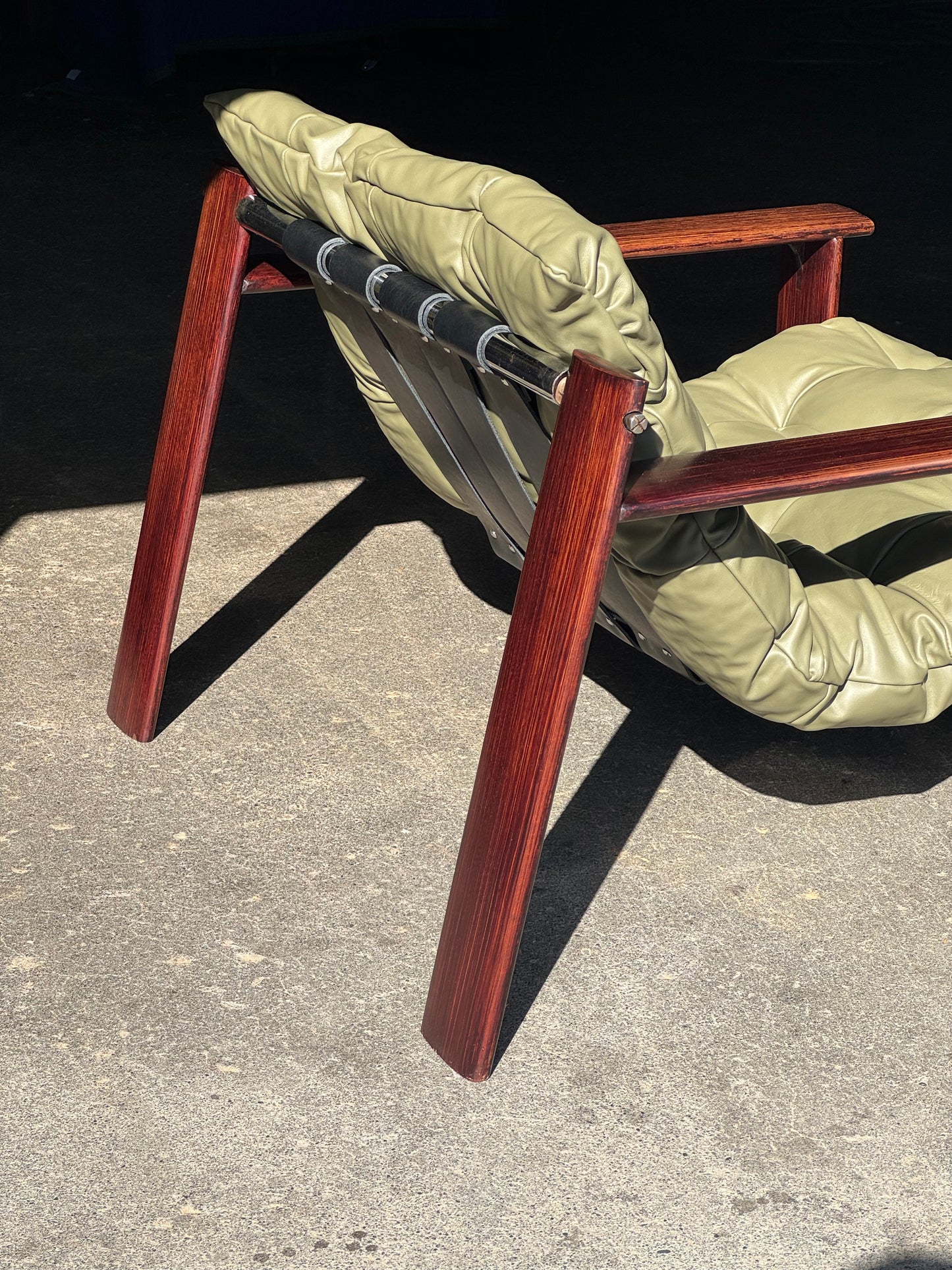 1970s MP 129 Lounge Chair by Percival Lafer in green leather