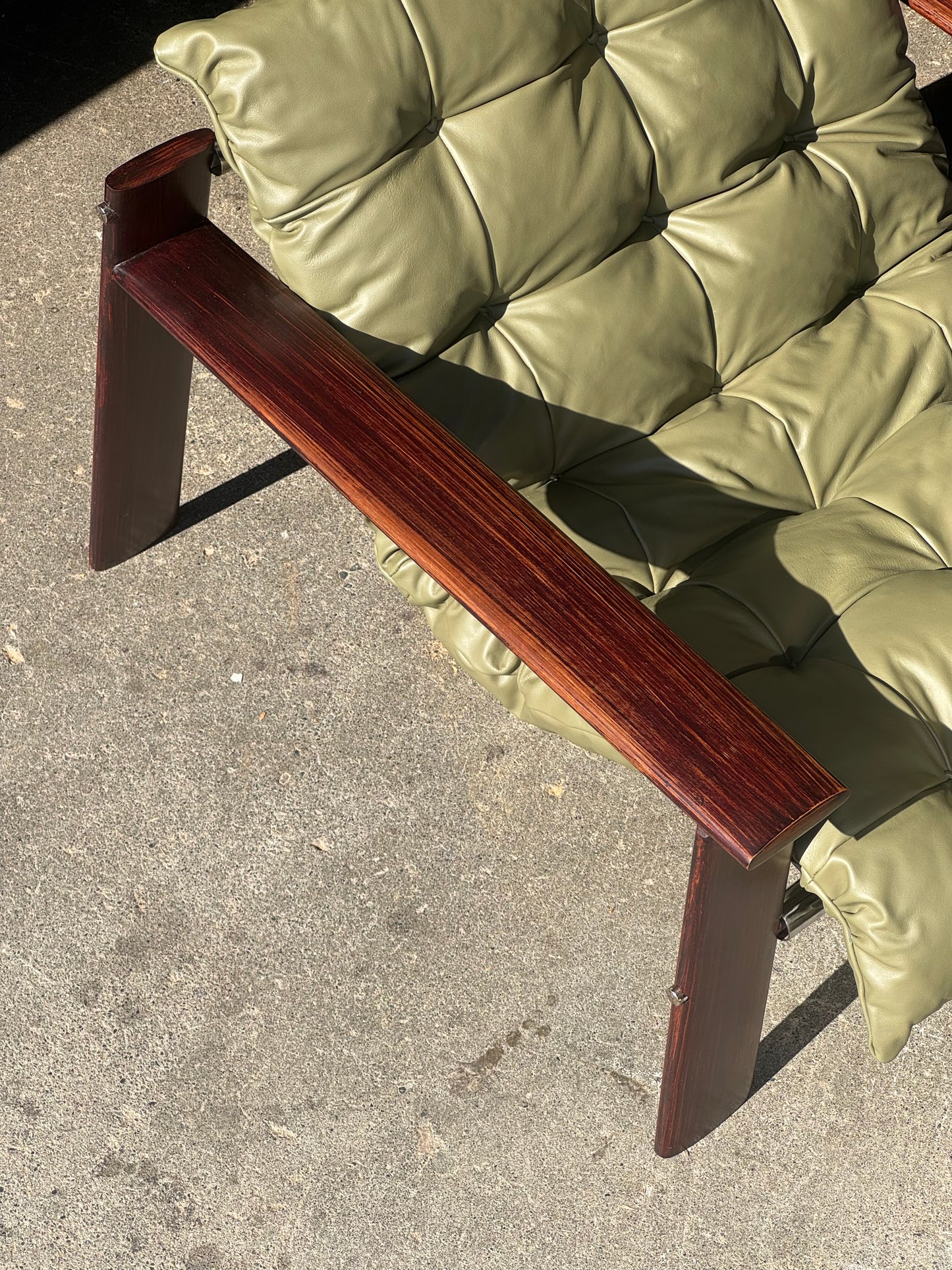 1970s MP 129 Lounge Chair by Percival Lafer in green leather