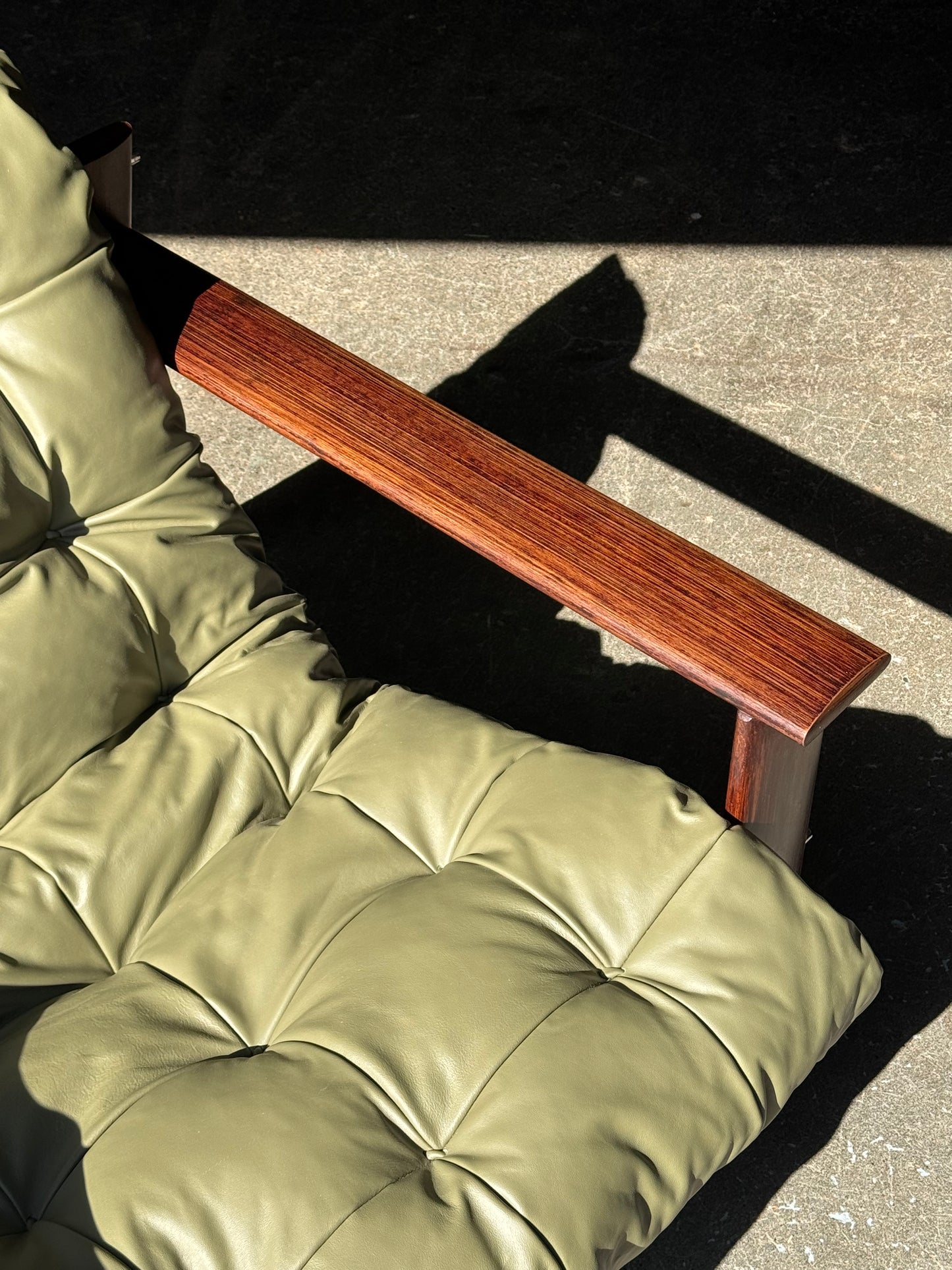 1970s MP 129 Lounge Chair by Percival Lafer in green leather