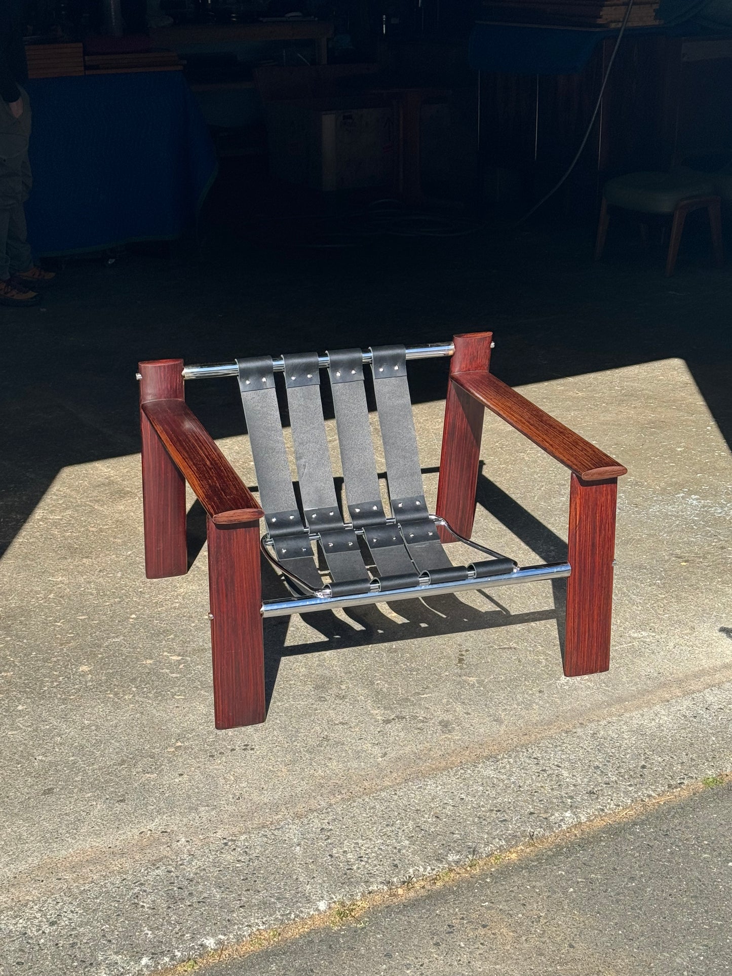 1970s MP 129 Lounge Chair by Percival Lafer in green leather