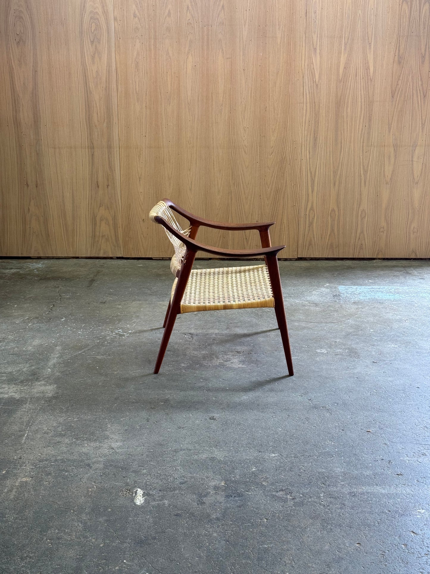 1950s Bambi Lounge Chair by Rolf Rastad and Adolf Relling for Gustav Bahus in teak and cane