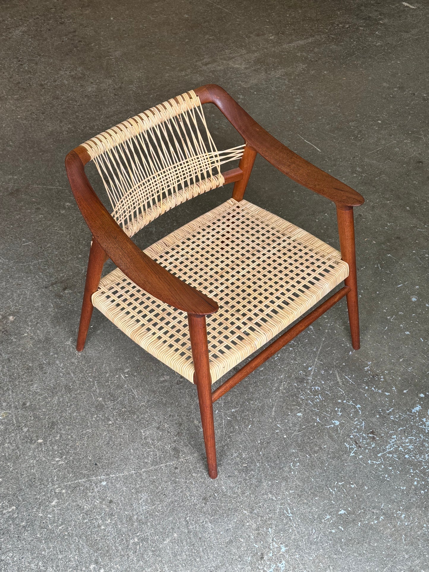 1950s Bambi Lounge Chair by Rolf Rastad and Adolf Relling for Gustav Bahus in teak and cane