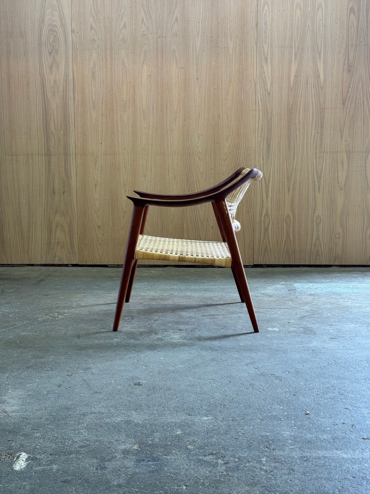 1950s Bambi Lounge Chair by Rolf Rastad and Adolf Relling for Gustav Bahus in teak and cane