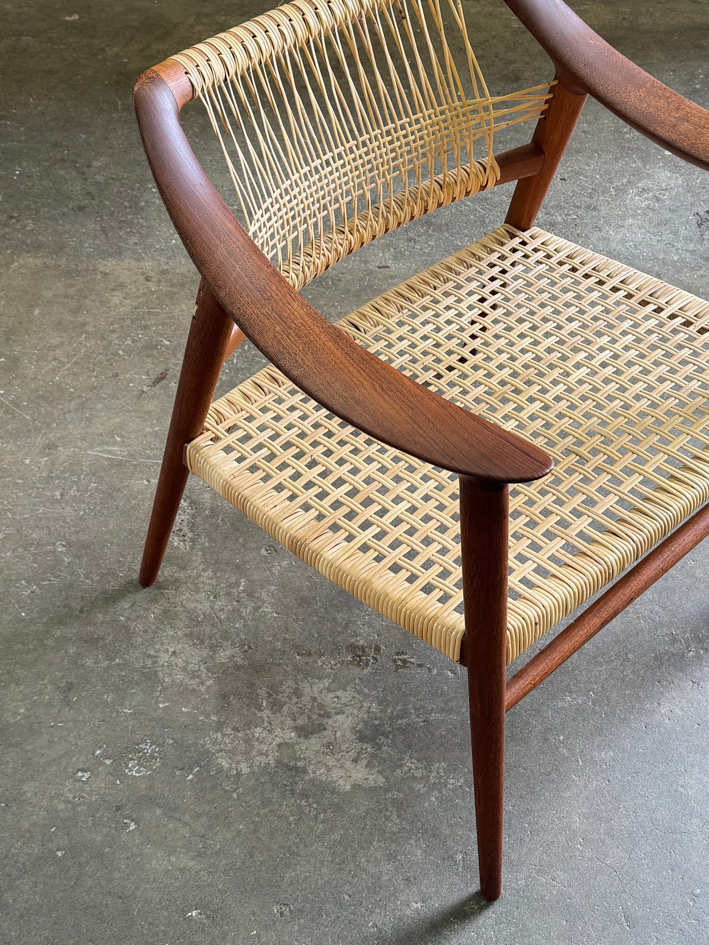 1950s Bambi Lounge Chair by Rolf Rastad and Adolf Relling for Gustav Bahus in teak and cane