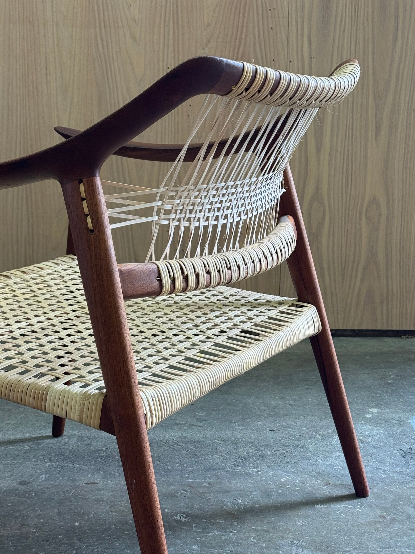 1950s Bambi Lounge Chair by Rolf Rastad and Adolf Relling for Gustav Bahus in teak and cane
