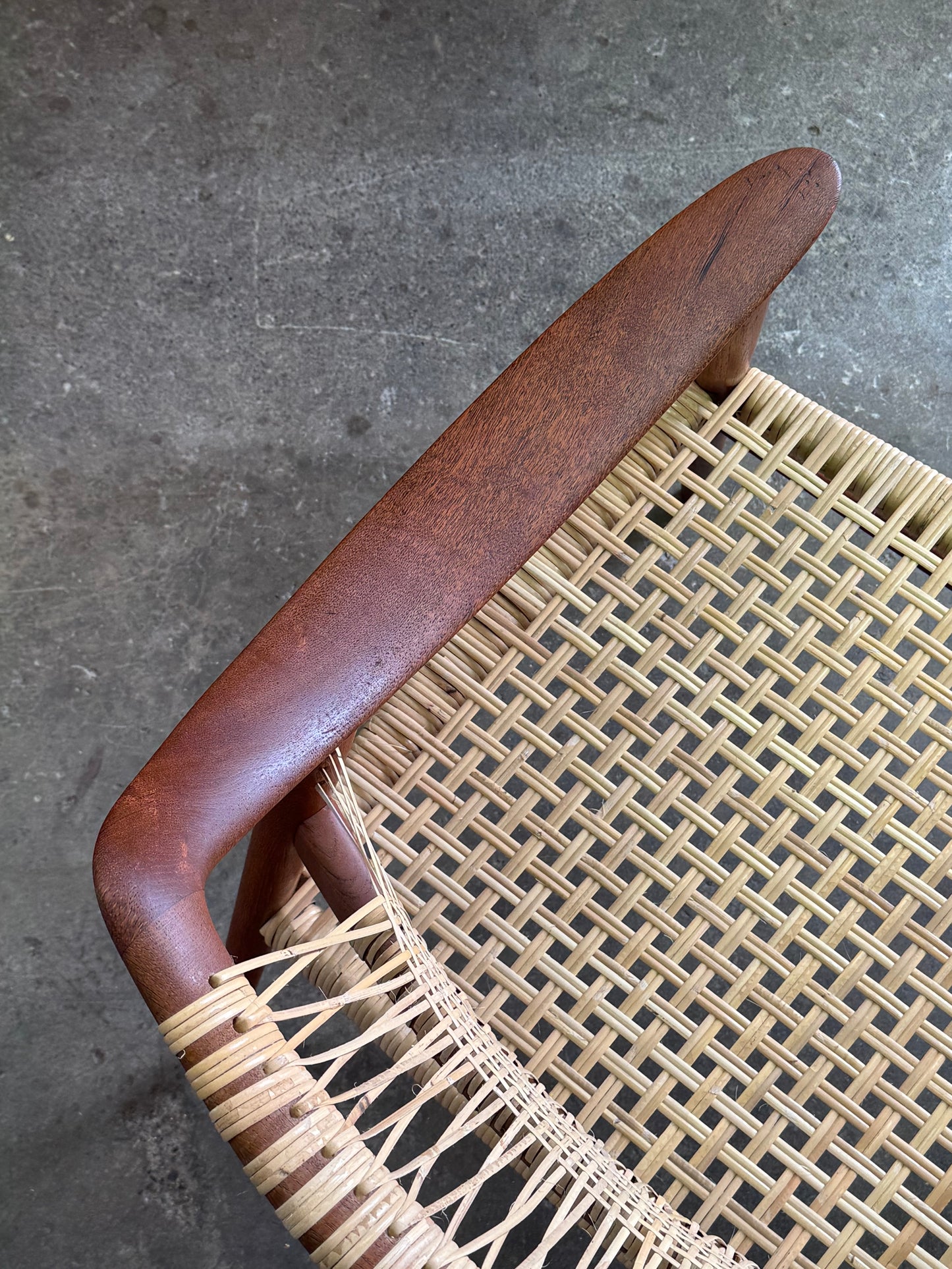 1950s Bambi Lounge Chair by Rolf Rastad and Adolf Relling for Gustav Bahus in teak and cane