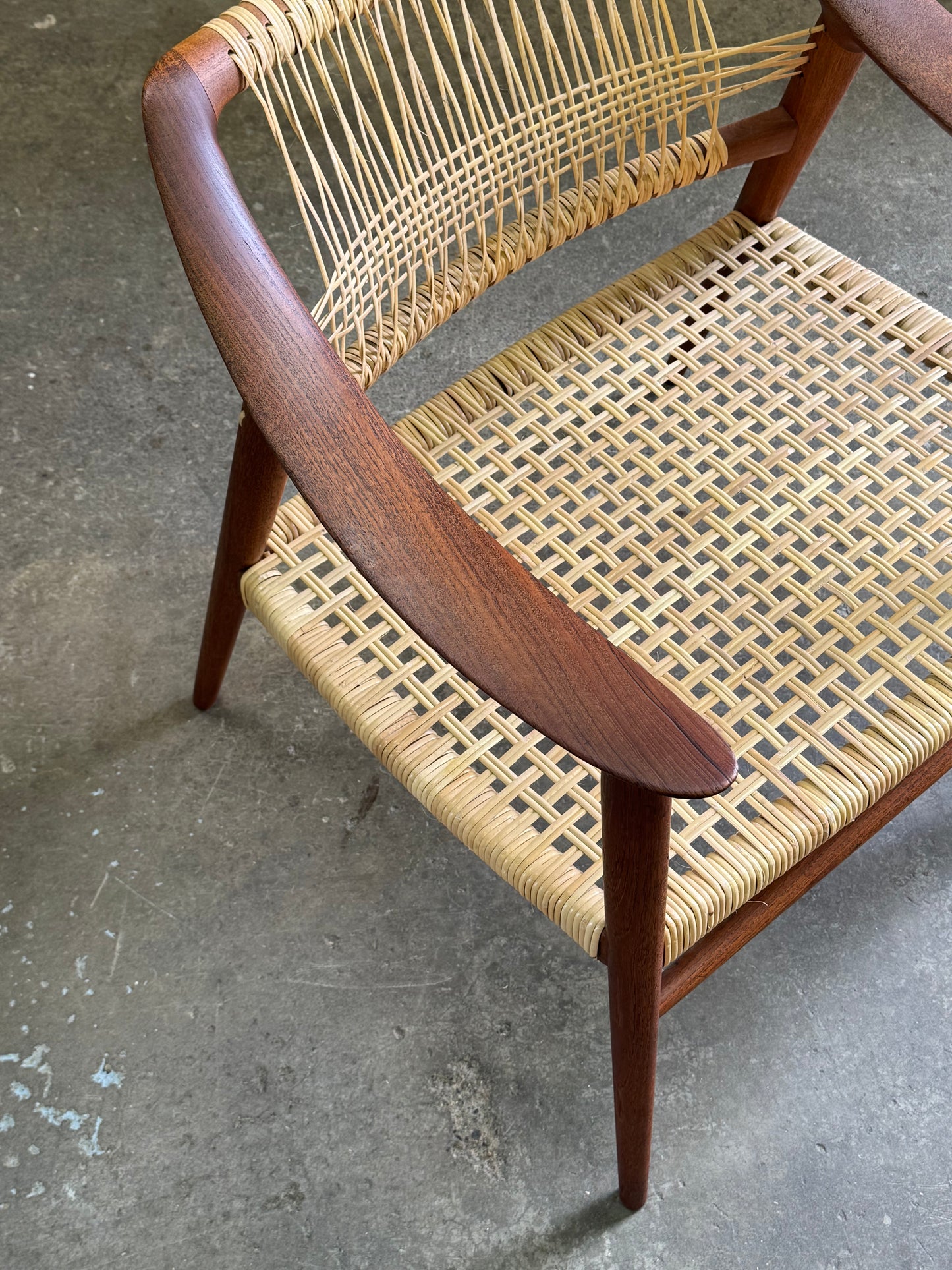 1950s Bambi Lounge Chair by Rolf Rastad and Adolf Relling for Gustav Bahus in teak and cane