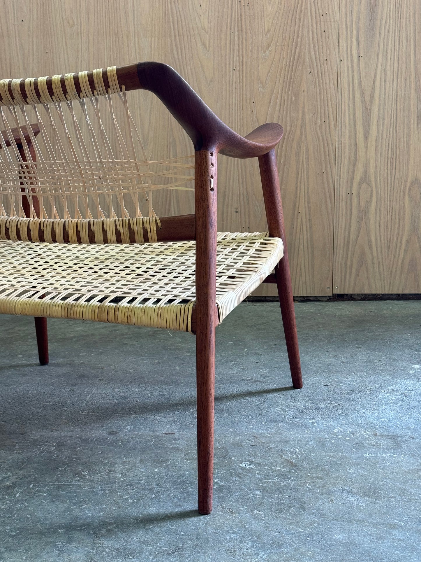1950s Bambi Lounge Chair by Rolf Rastad and Adolf Relling for Gustav Bahus in teak and cane