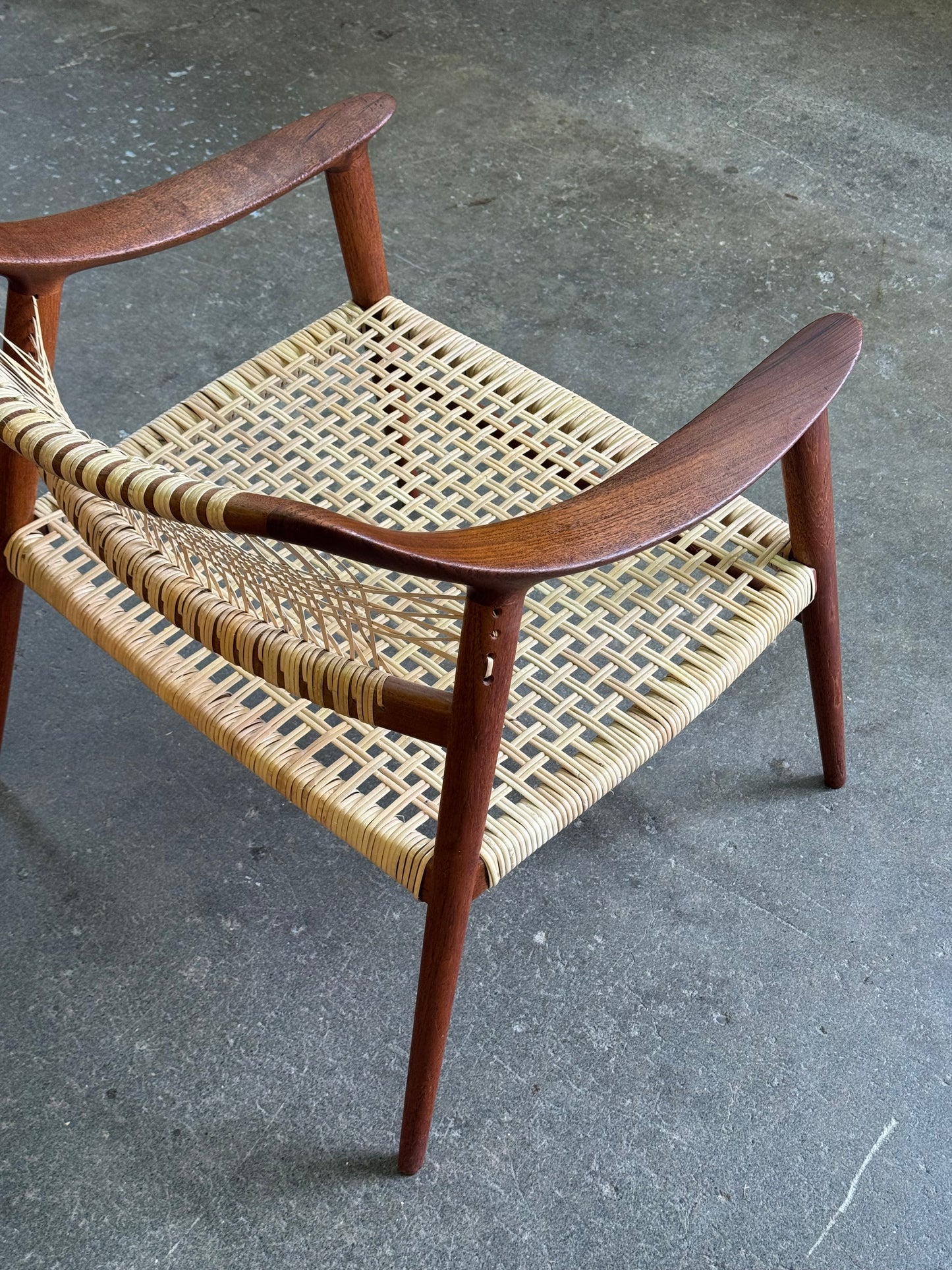 1950s Bambi Lounge Chair by Rolf Rastad and Adolf Relling for Gustav Bahus in teak and cane