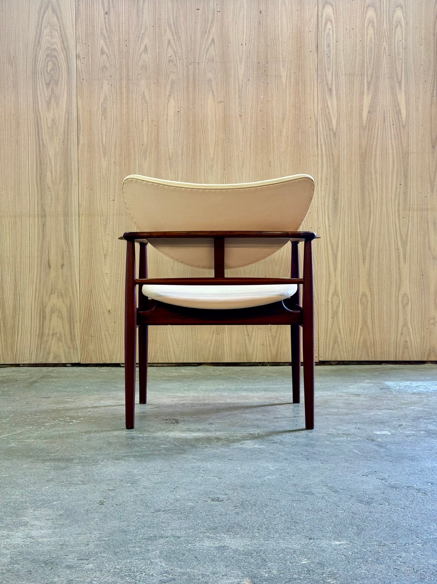 1950s NV48 Dining Chair by Finn Juhl for Niels Vodder in teak and Sorensen vegetal leather