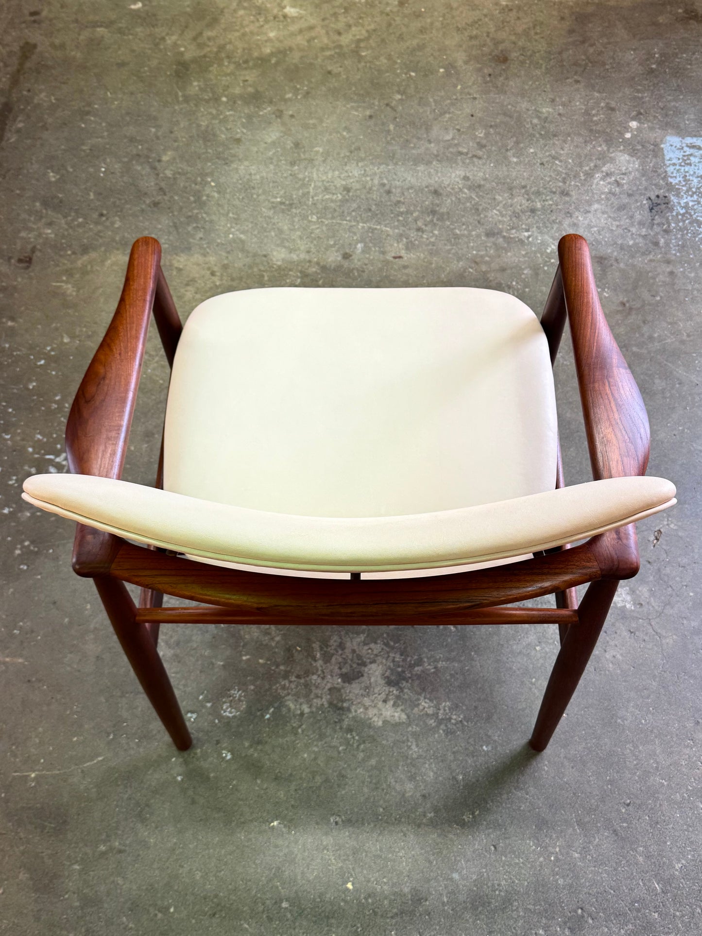 1950s NV48 Dining Chair by Finn Juhl for Niels Vodder in teak and Sorensen vegetal leather