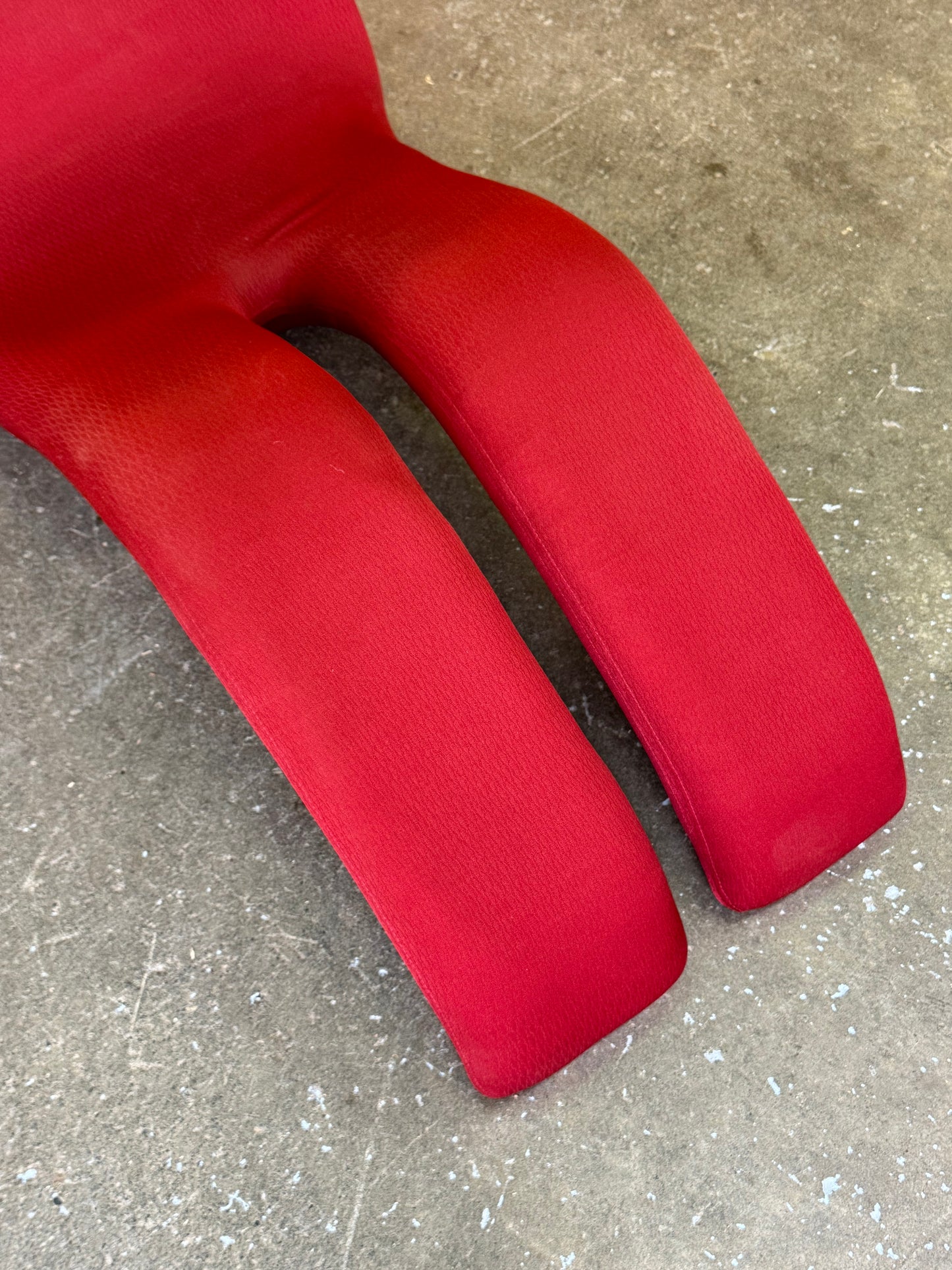 1970s Bouloum Chair by to Olivier Mourgue in red upholstery