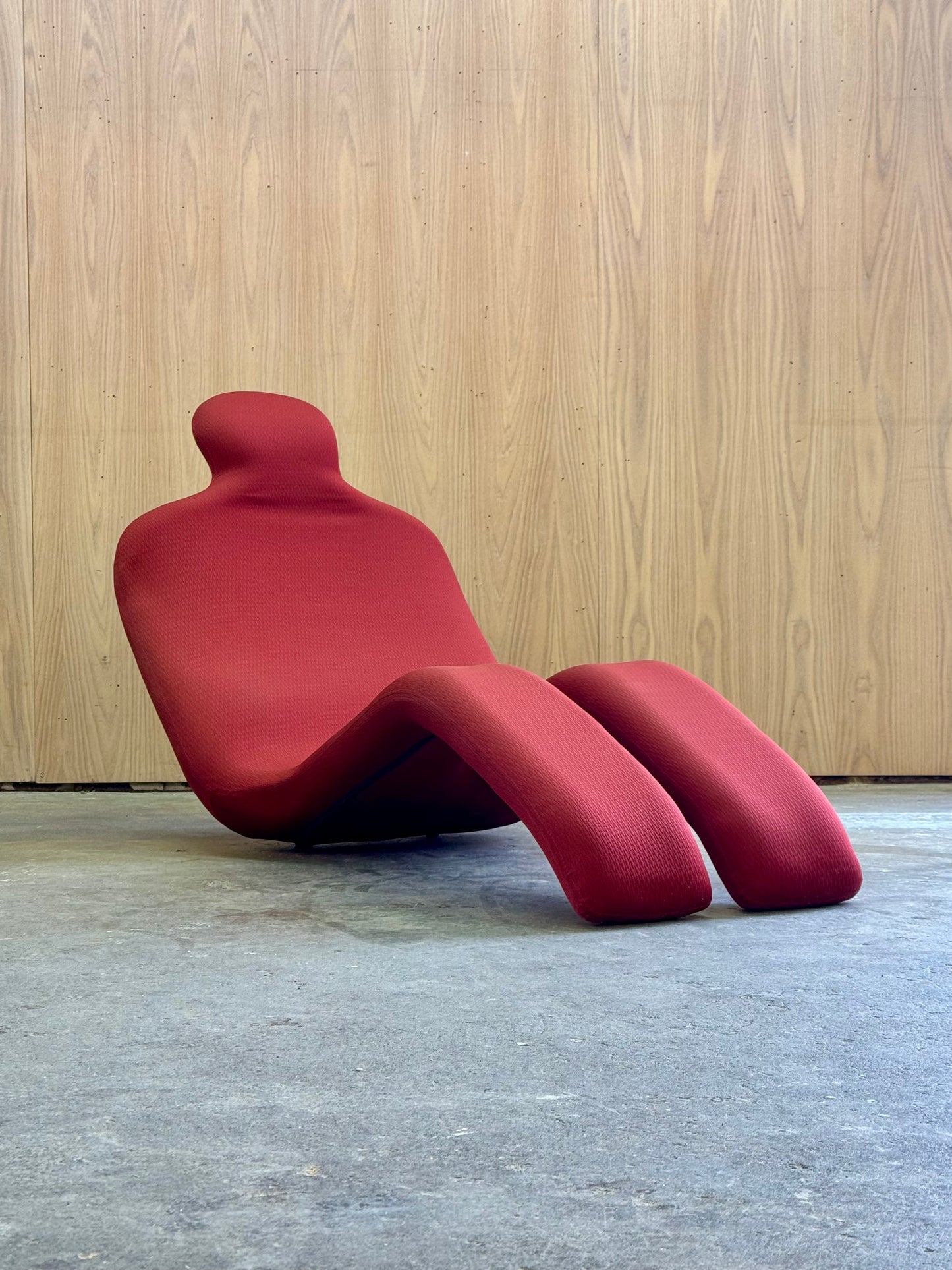 1970s Bouloum Chair by to Olivier Mourgue in red upholstery