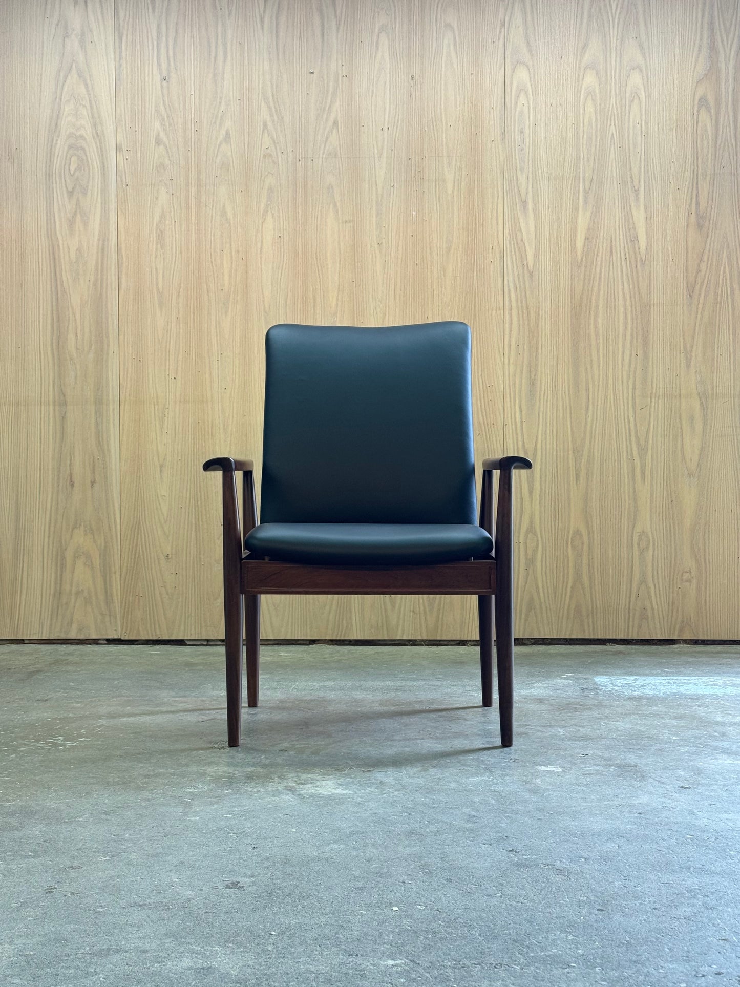 1970s Diplomat Chair by Finn Juhl for Cado in rosewood and black leather