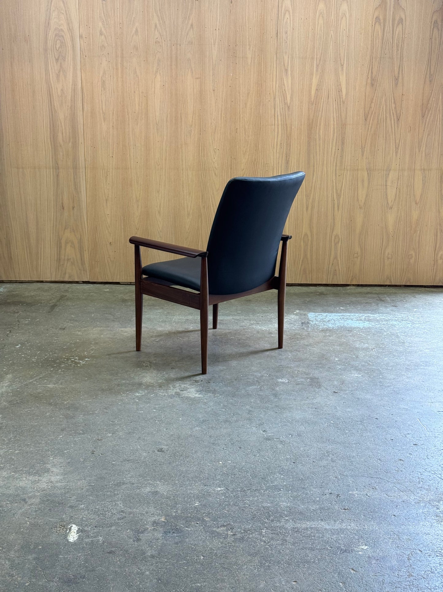 1970s Diplomat Chair by Finn Juhl for Cado in rosewood and black leather