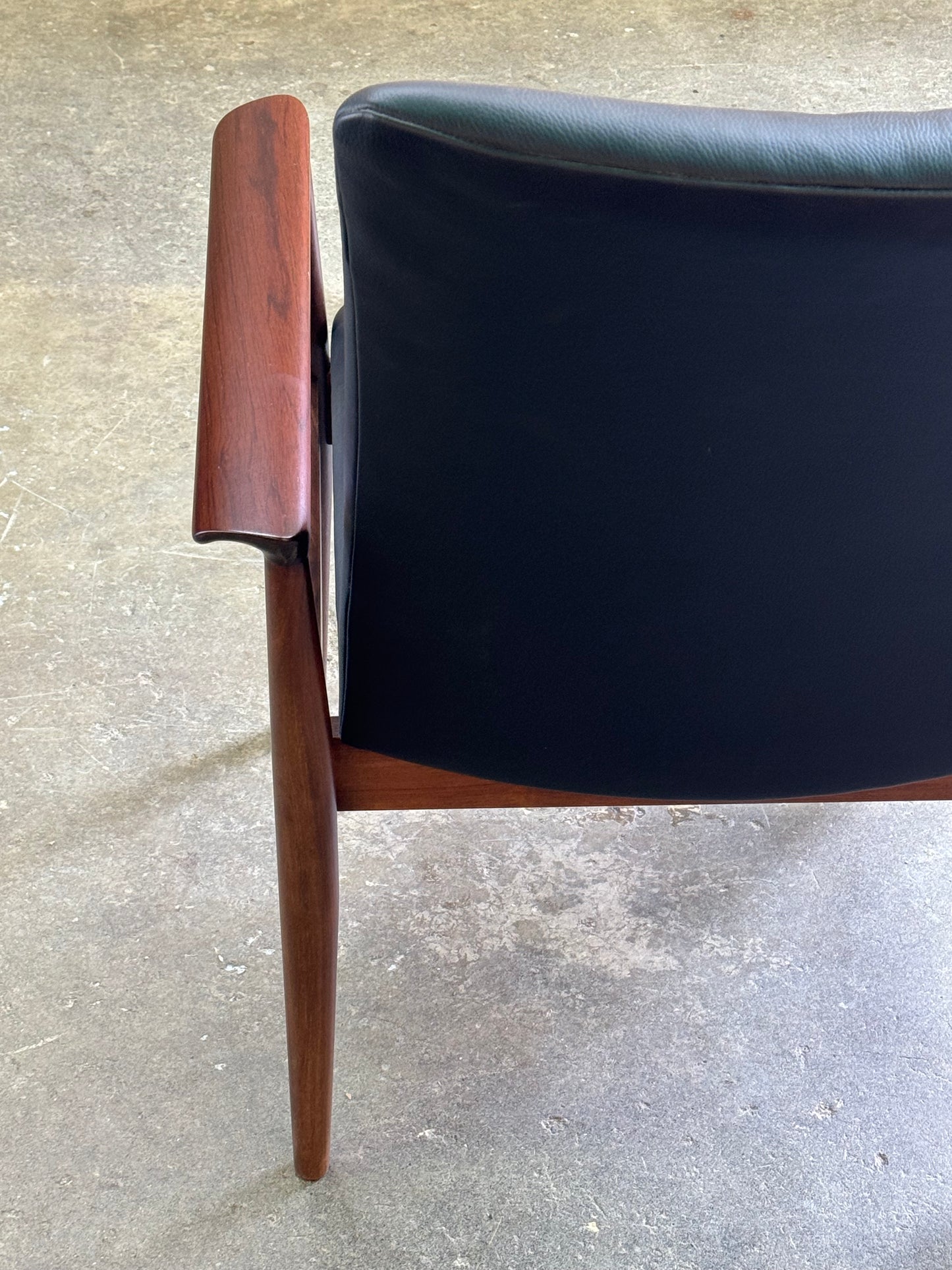1970s Diplomat Chair by Finn Juhl for Cado in rosewood and black leather