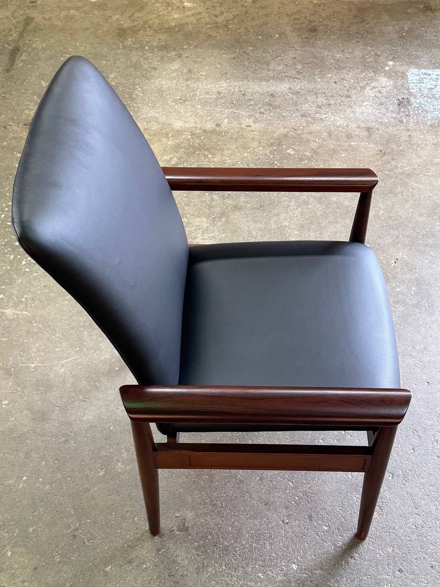 1970s Diplomat Chair by Finn Juhl for Cado in rosewood and black leather