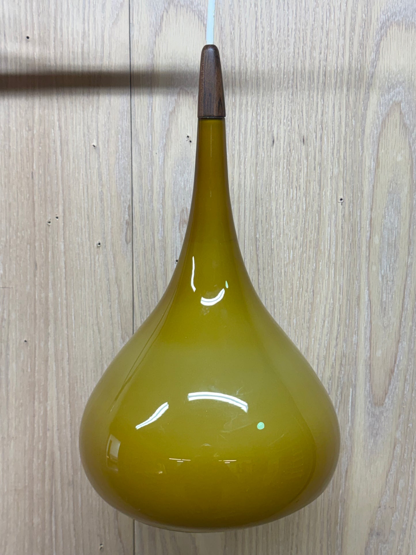 1950s Wall Lamp in rosewood and olive glass
