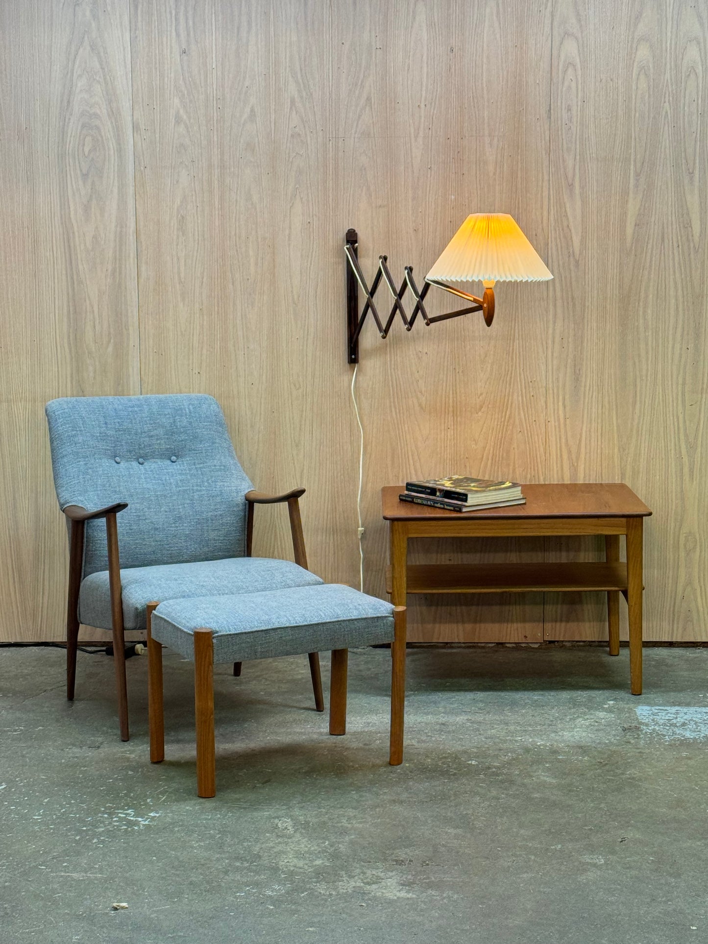 1960s Wall Lamp Model 332 334 by Le Klint in rosewood and pleated shade