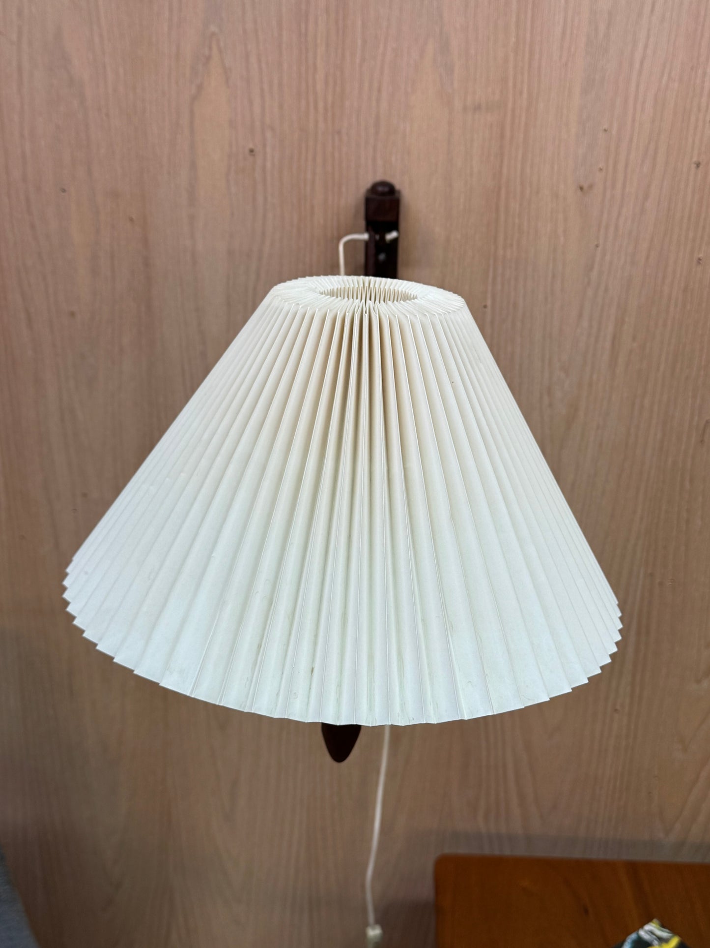 1960s Wall Lamp Model 332 334 by Le Klint in rosewood and pleated shade