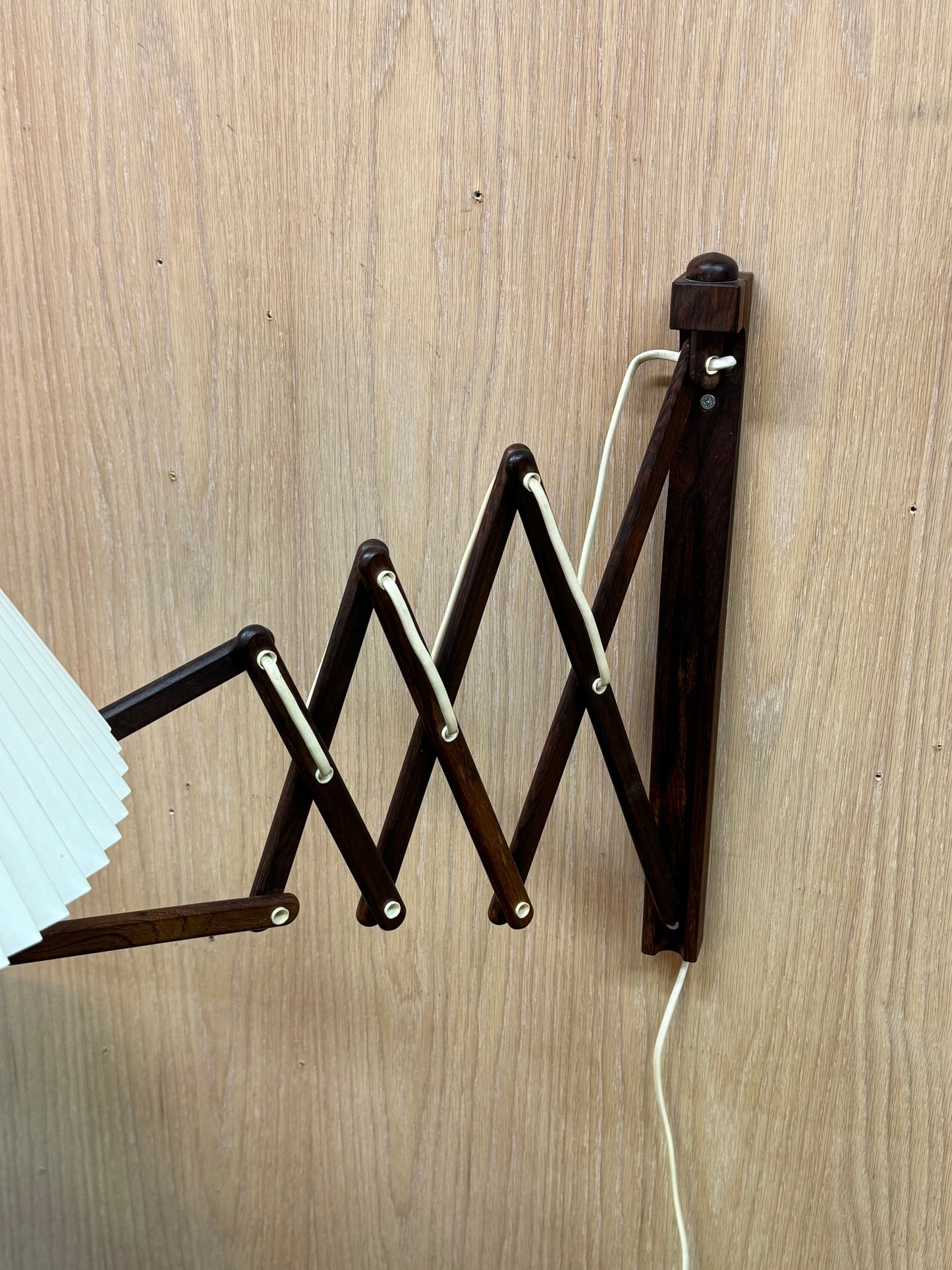1960s Wall Lamp Model 332 334 by Le Klint in rosewood and pleated shade