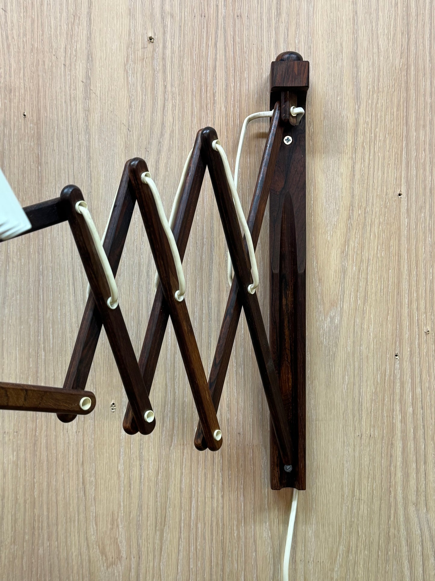 1960s Wall Lamp Model 332 334 by Le Klint in rosewood and pleated shade