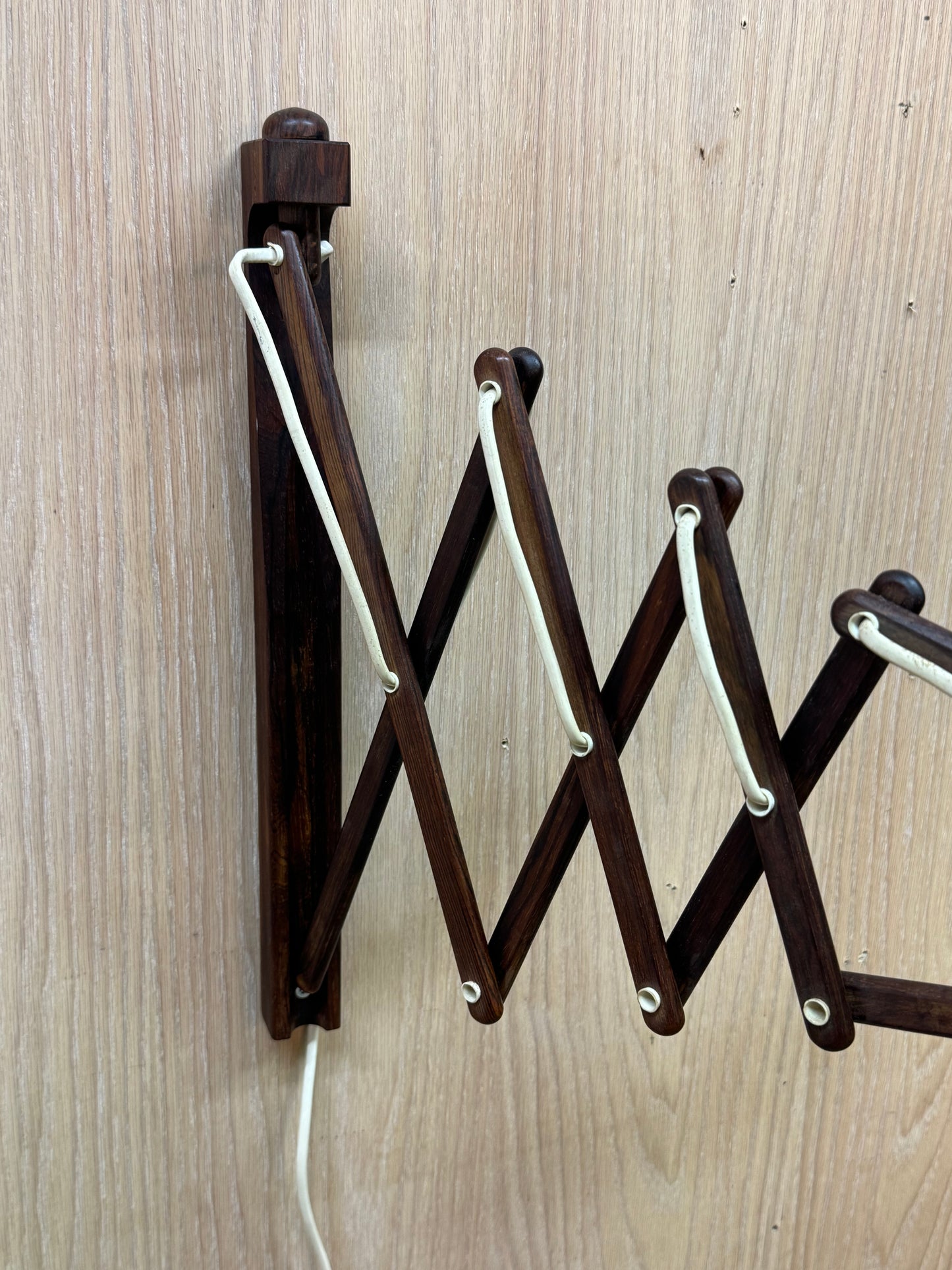 1960s Wall Lamp Model 332 334 by Le Klint in rosewood and pleated shade