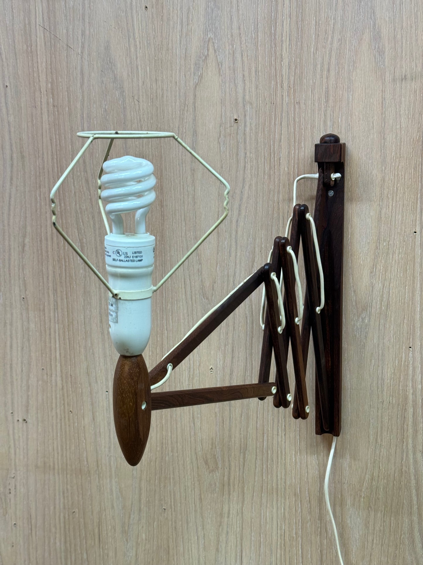 1960s Wall Lamp Model 332 334 by Le Klint in rosewood and pleated shade
