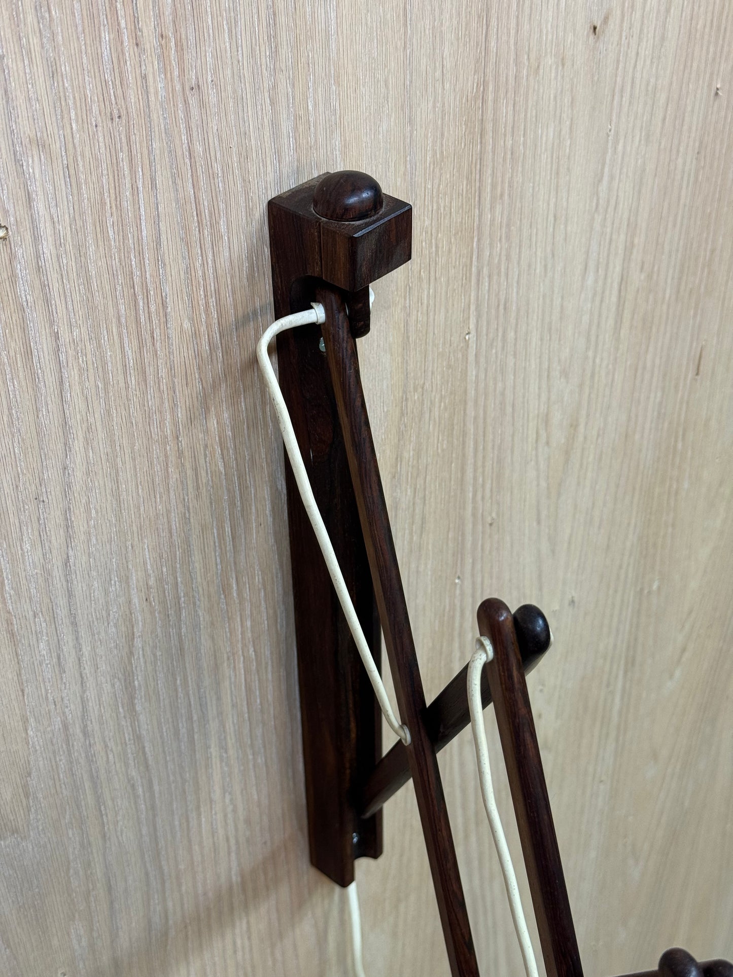 1960s Wall Lamp Model 332 334 by Le Klint in rosewood and pleated shade
