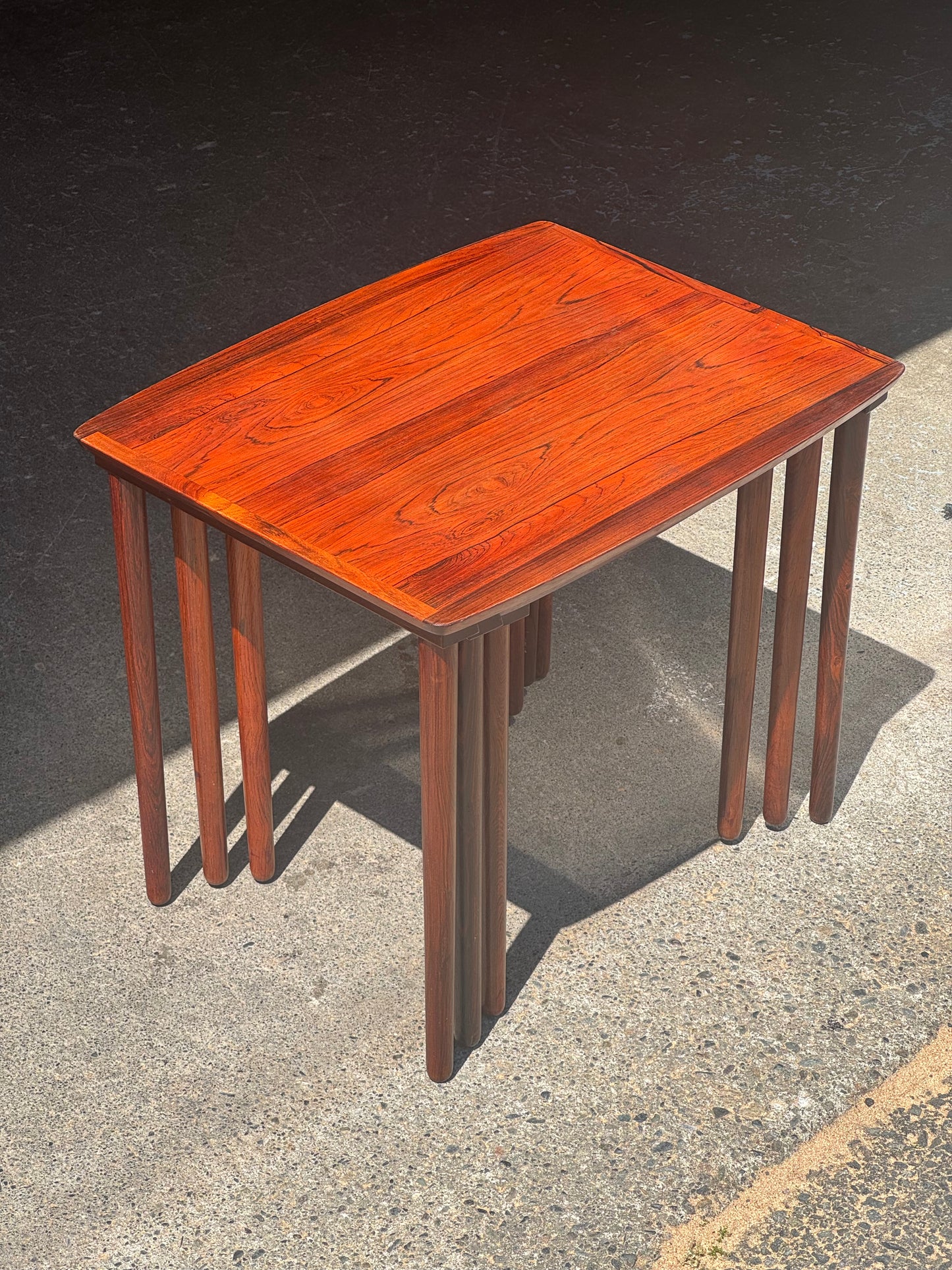 1960s Set of 3 Nesting Tables by Erling Torvits for Heltborg Møbler in rosewood