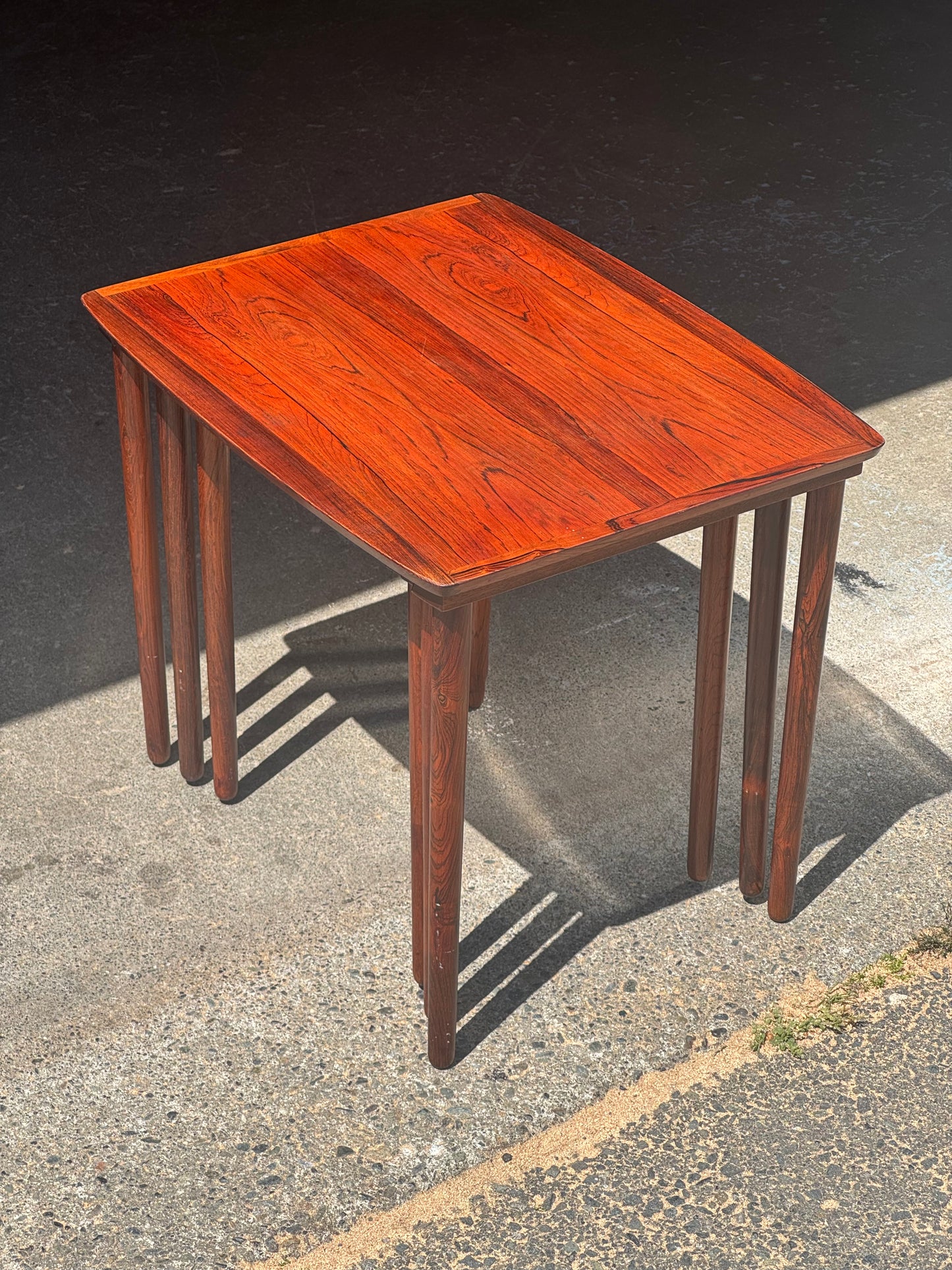1960s Set of 3 Nesting Tables by Erling Torvits for Heltborg Møbler in rosewood