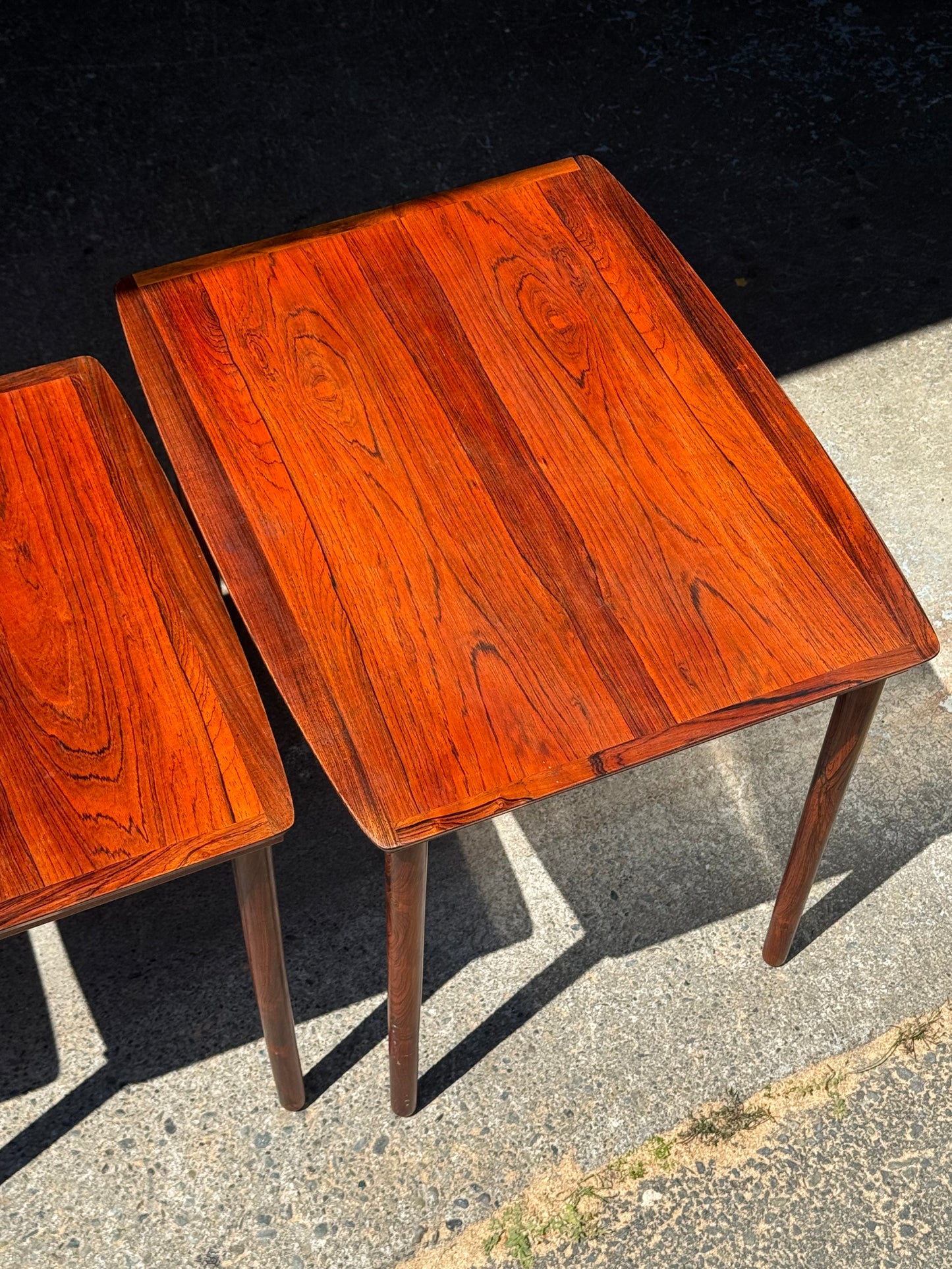 1960s Set of 3 Nesting Tables by Erling Torvits for Heltborg Møbler in rosewood