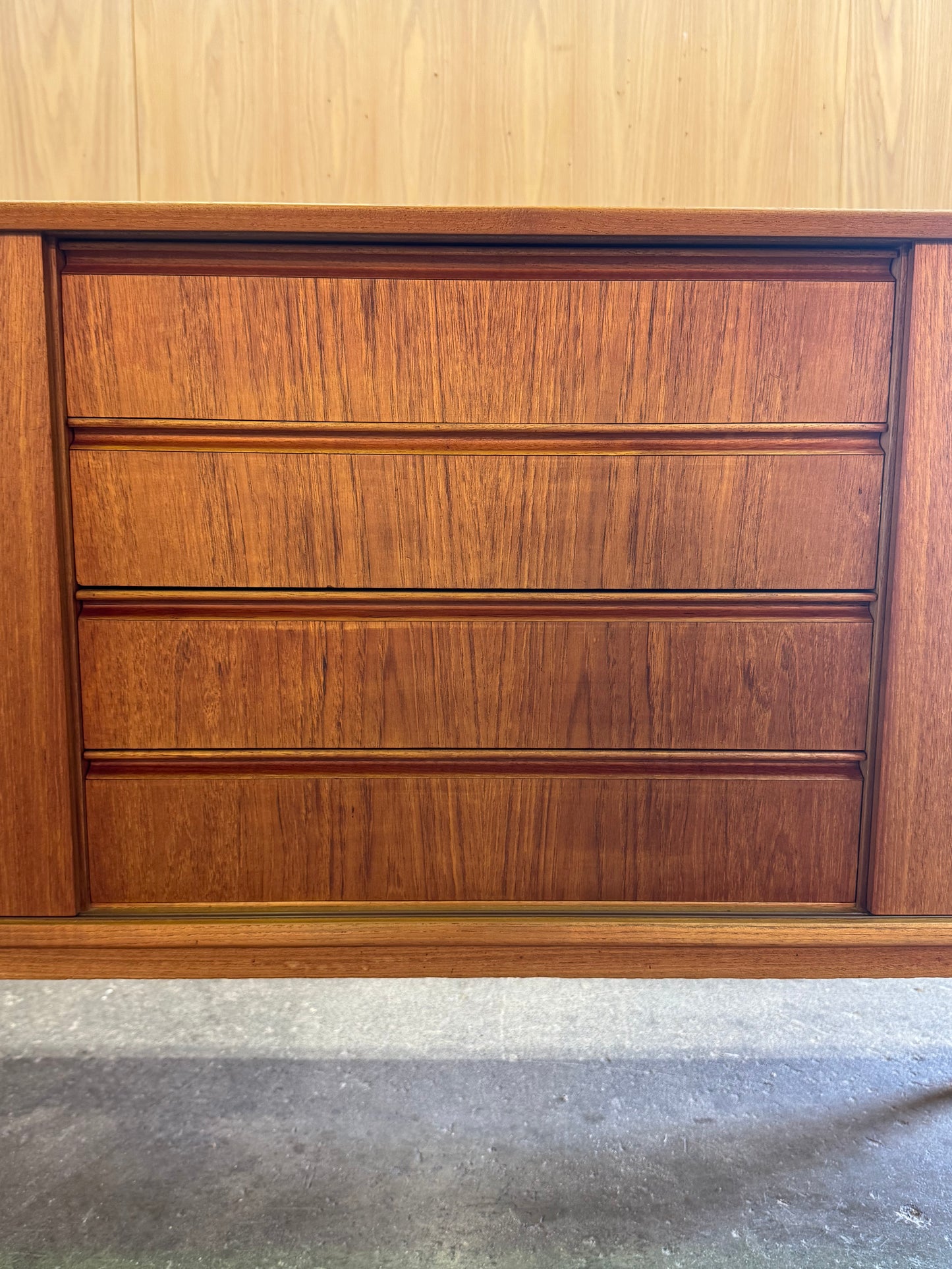 1960s Credenza by Dyrlund in teak with sliding doors and four drawers
