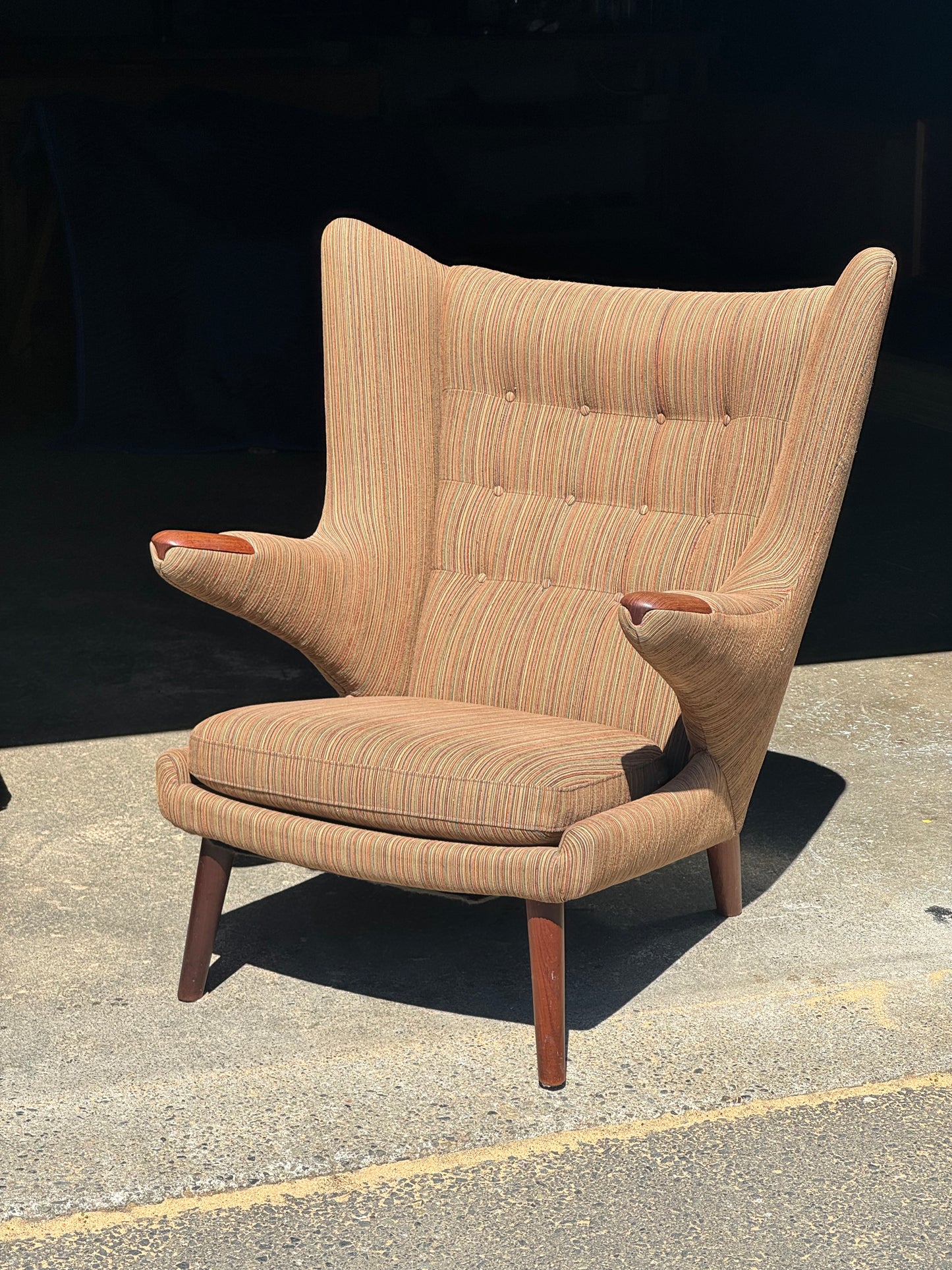 1960s AP19 "Papa Bear" Lounge Chair by Hans J. Wegner for A.P. Stolen in teak