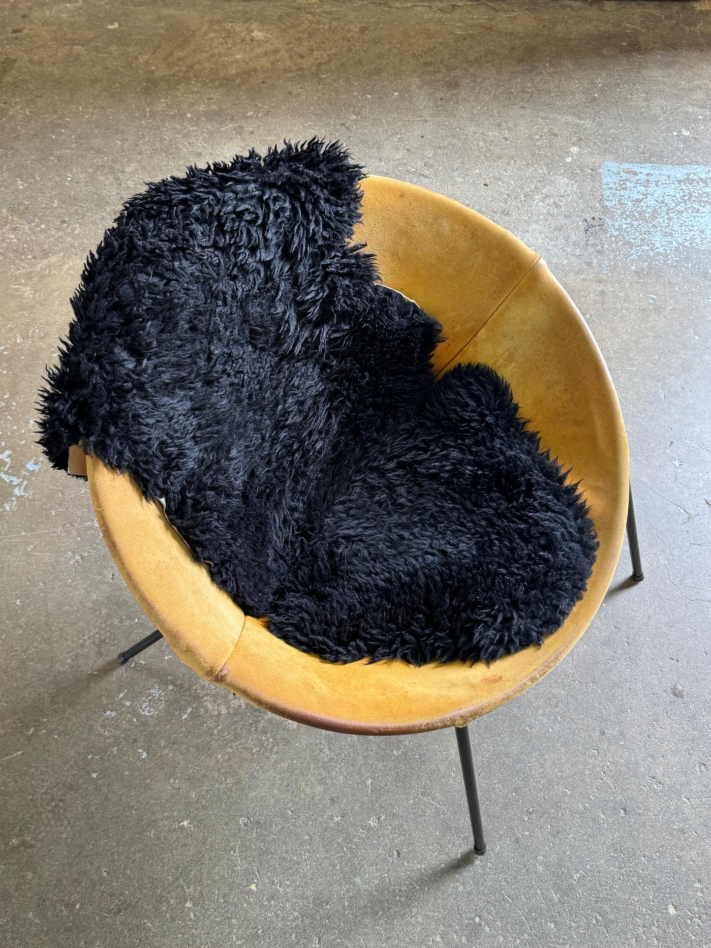 1960s Balloon Chair Pair by Hans Olsen for Lea Design in steel and mustard leather
