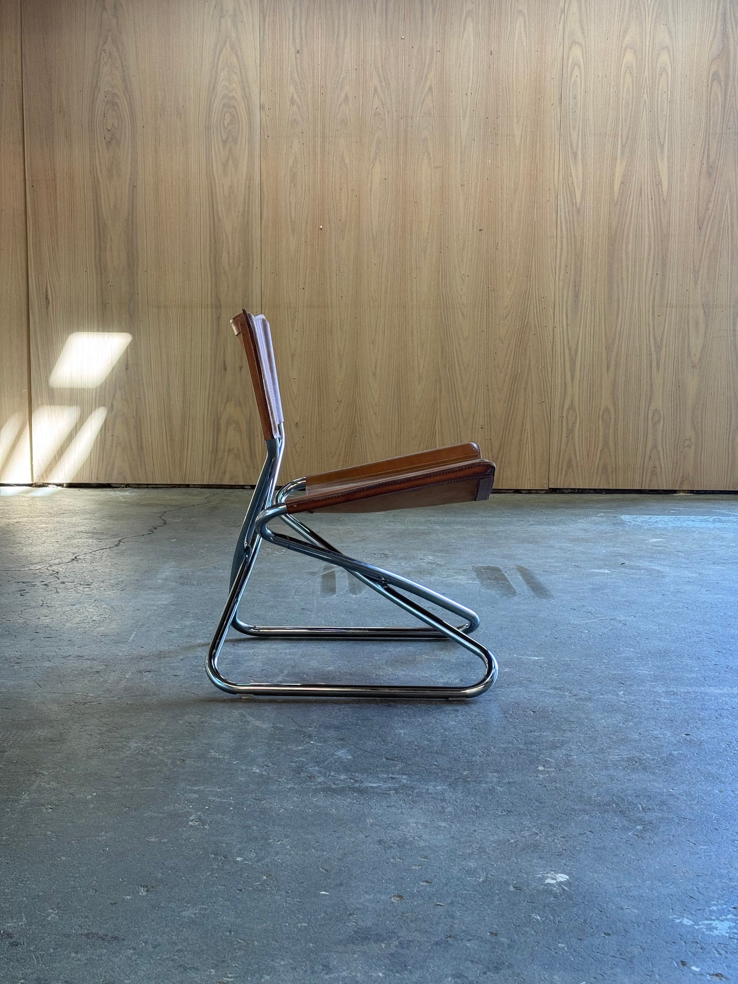 1960s Z Down Chair by Erik Magnussen for Torben Orskov in steel and leather
