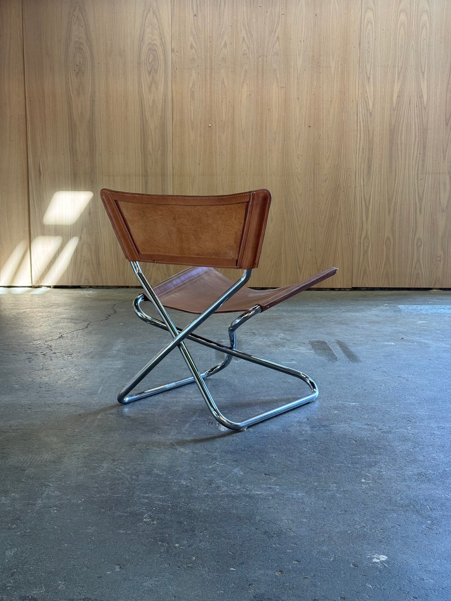 1960s Z Down Chair by Erik Magnussen for Torben Orskov in steel and leather