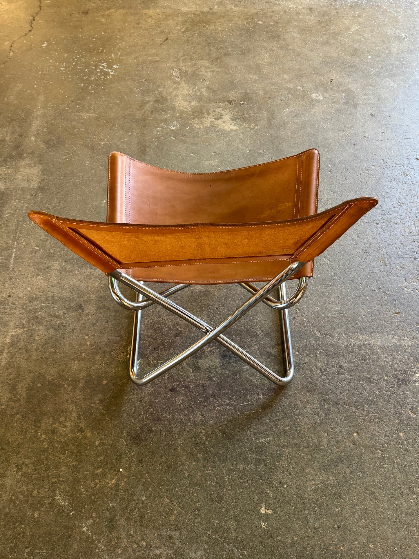 1960s Z Down Chair by Erik Magnussen for Torben Orskov in steel and leather