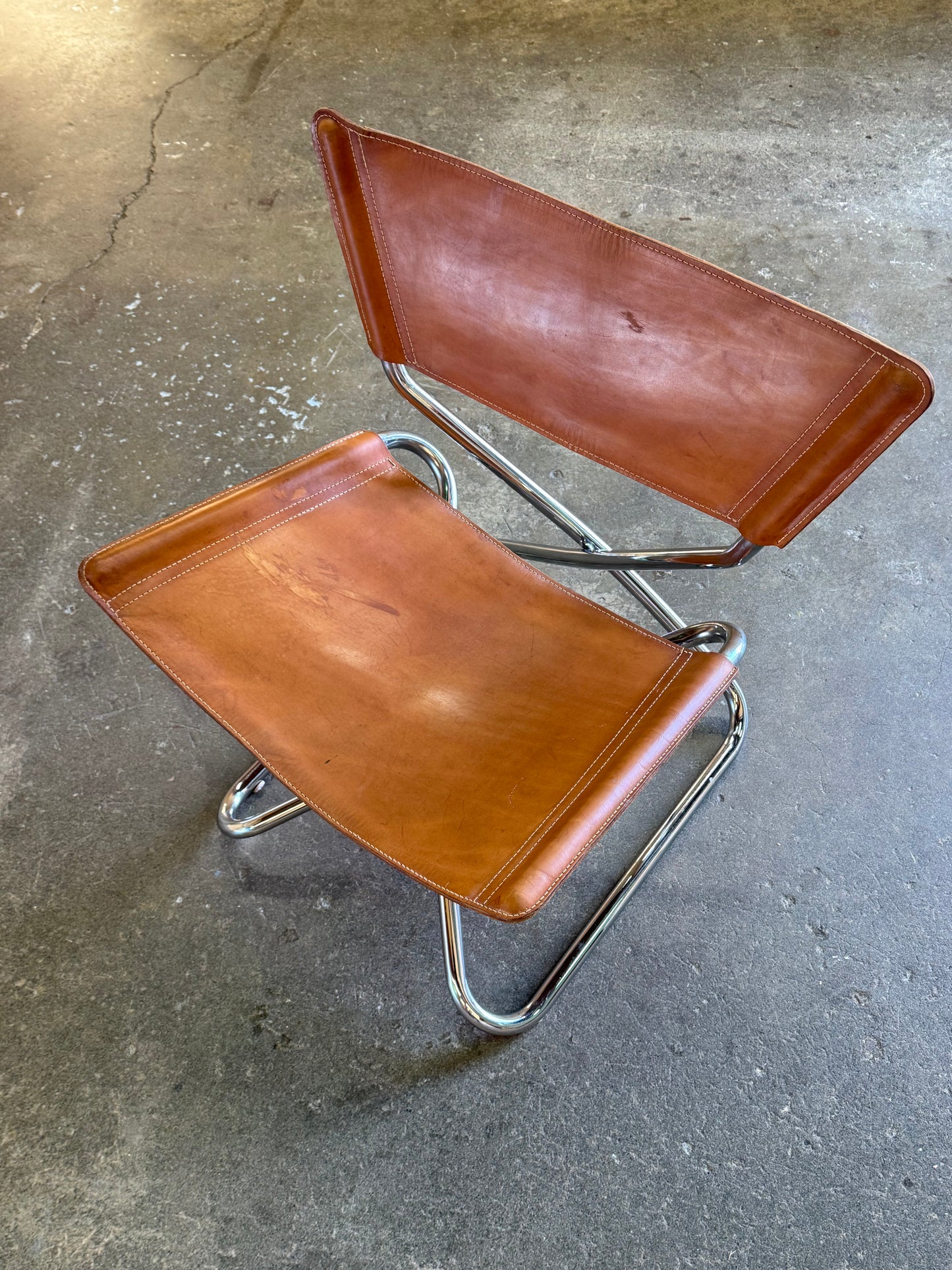 1960s Z Down Chair by Erik Magnussen for Torben Orskov in steel and leather