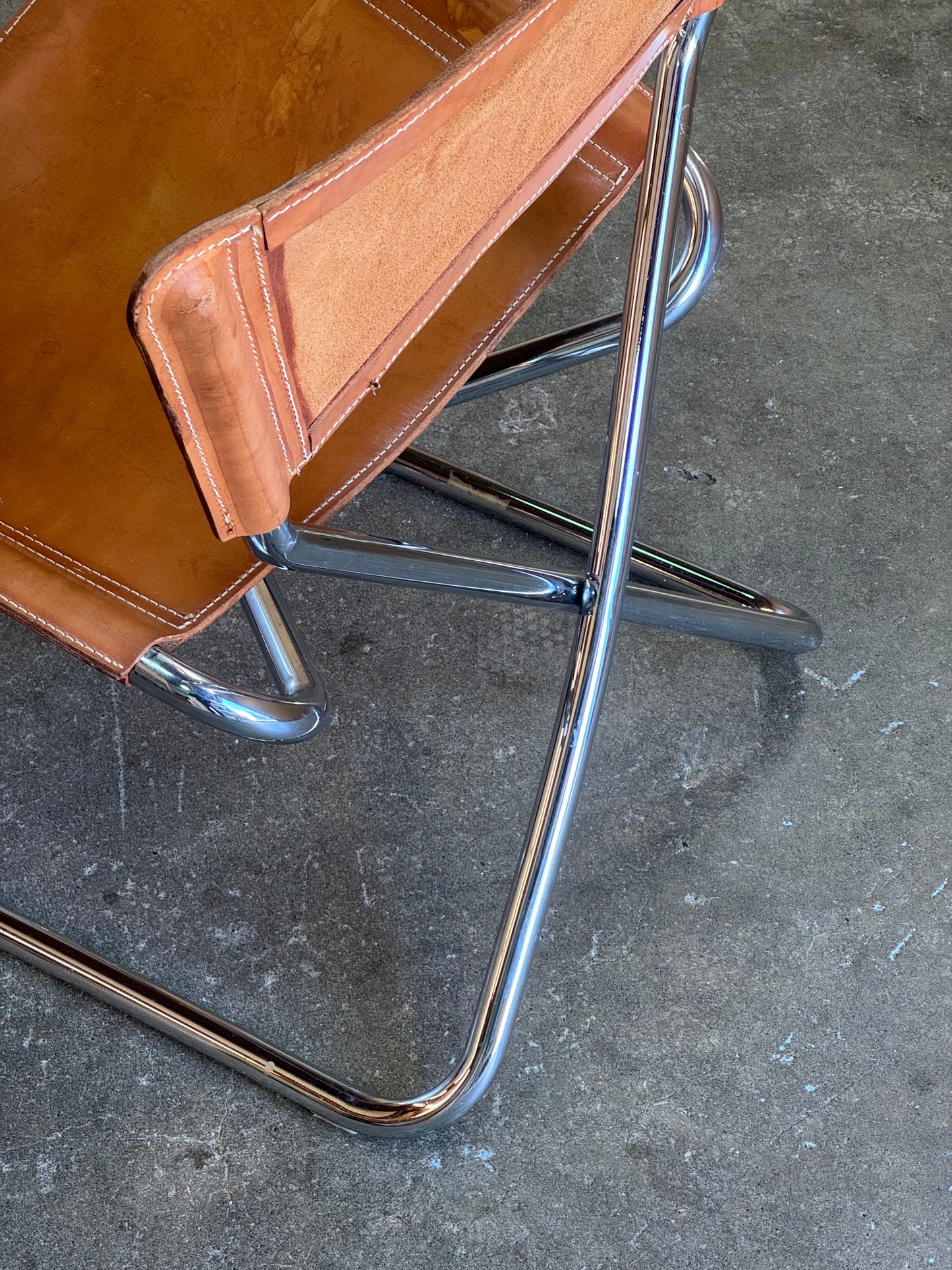 1960s Z Down Chair by Erik Magnussen for Torben Orskov in steel and leather