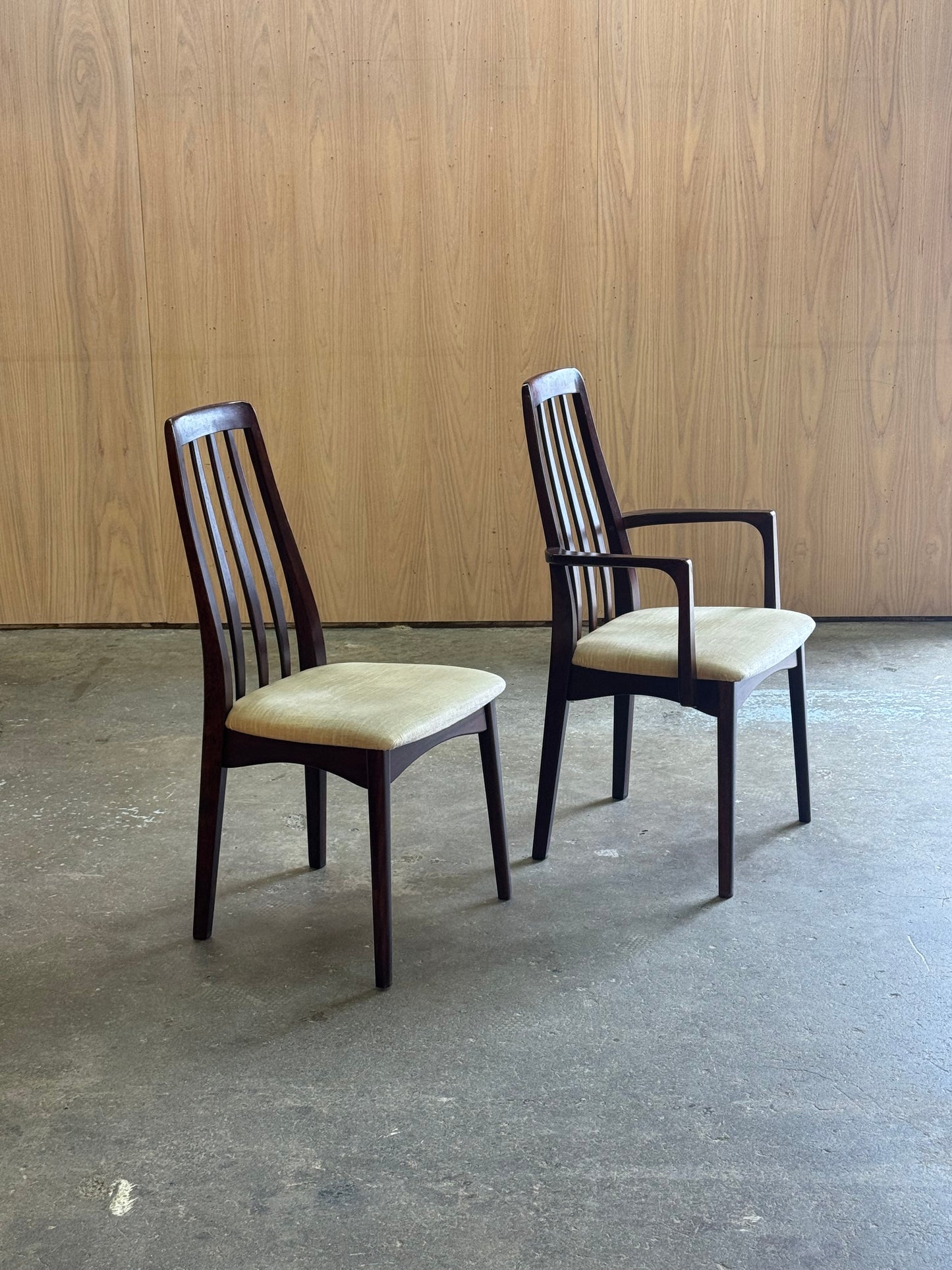 1960s Dining Chairs Set by Benny Linden in rosewood and original fabric