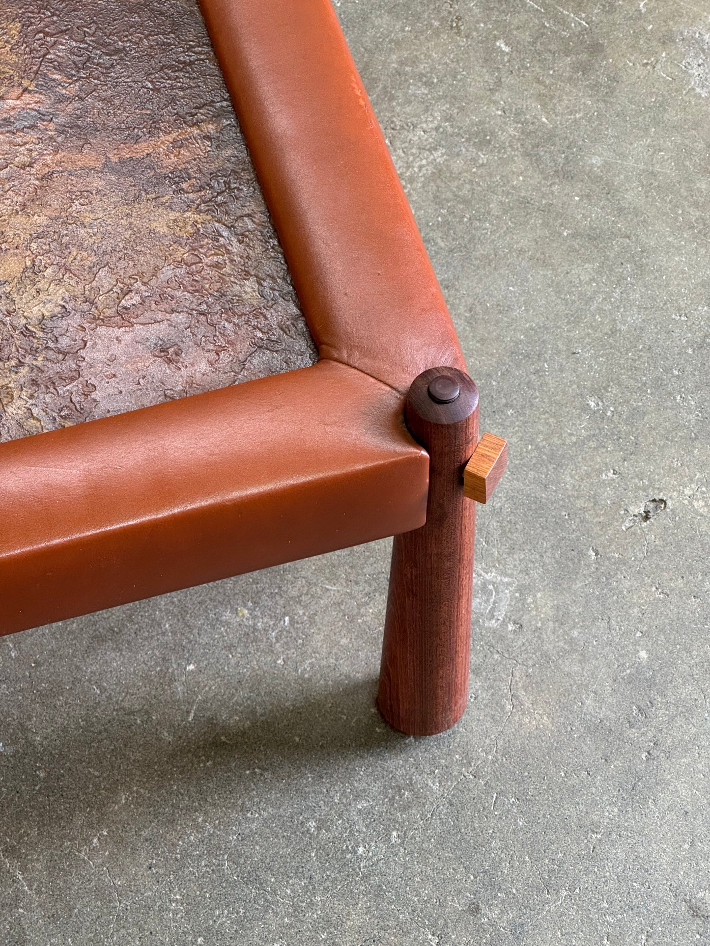 1970s MP81 Side Tables Pair by Percival Lafer in jatoba, formica, and leather